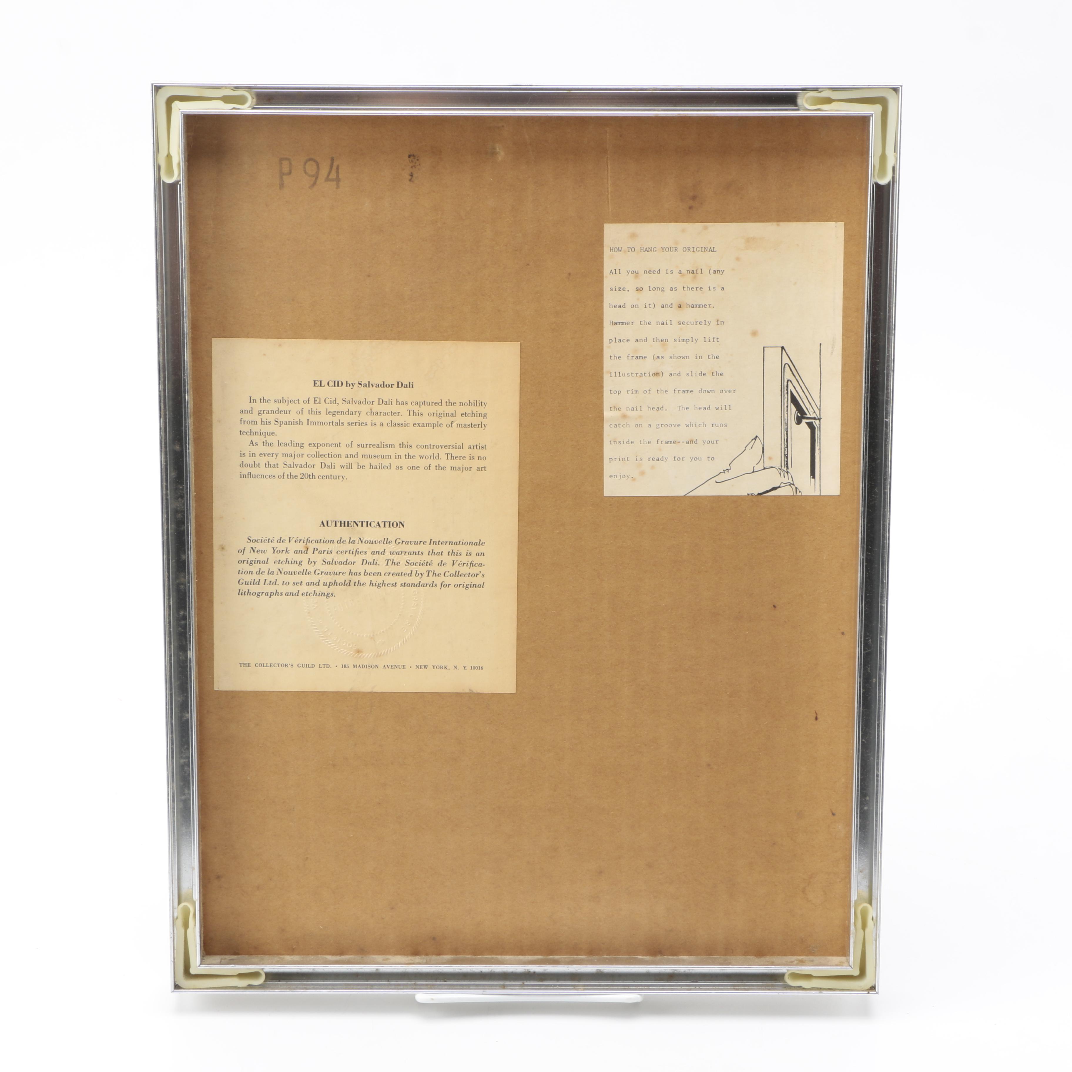 Restrike Etching After Salvador Dalí's "El Cid"