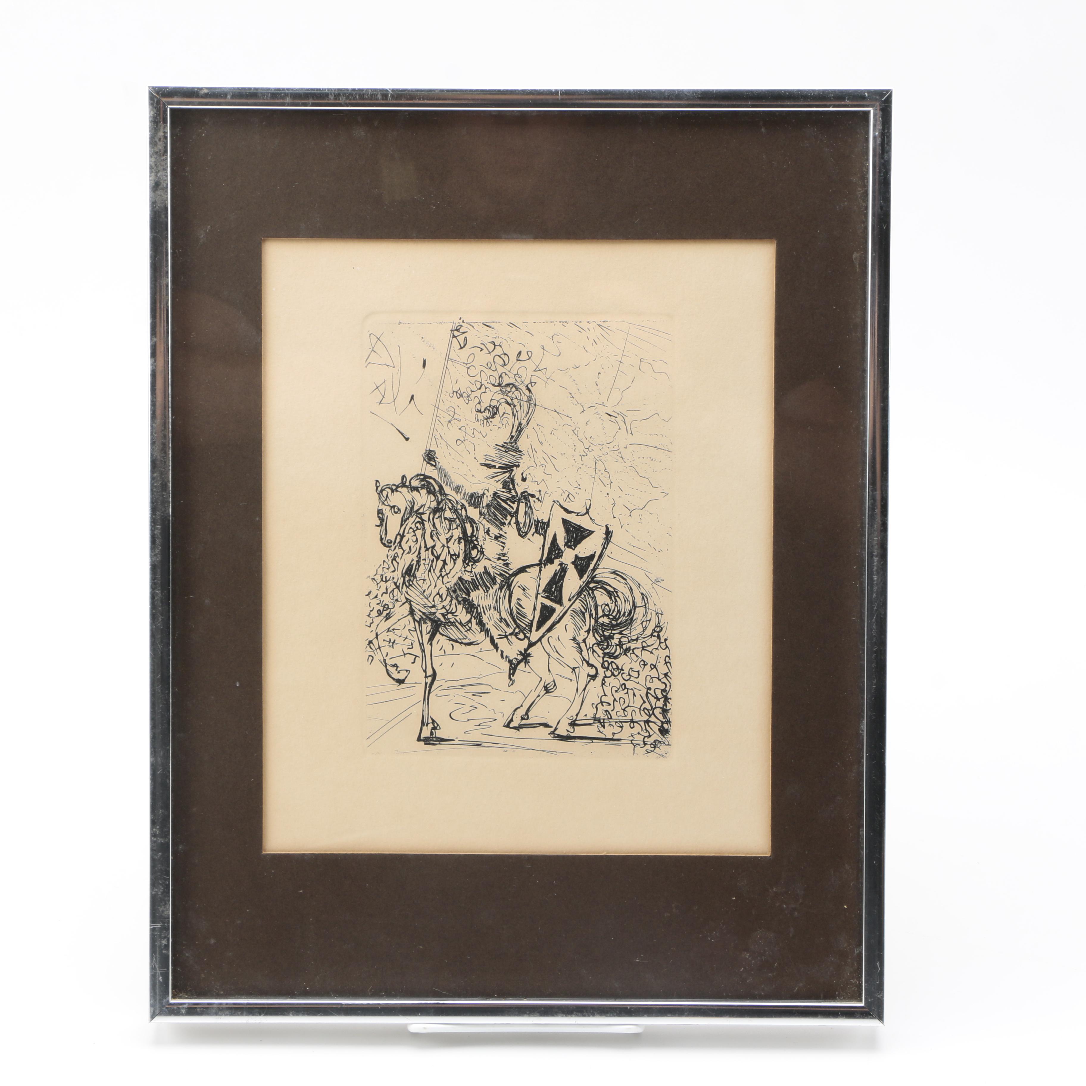 Restrike Etching After Salvador Dalí's "El Cid"