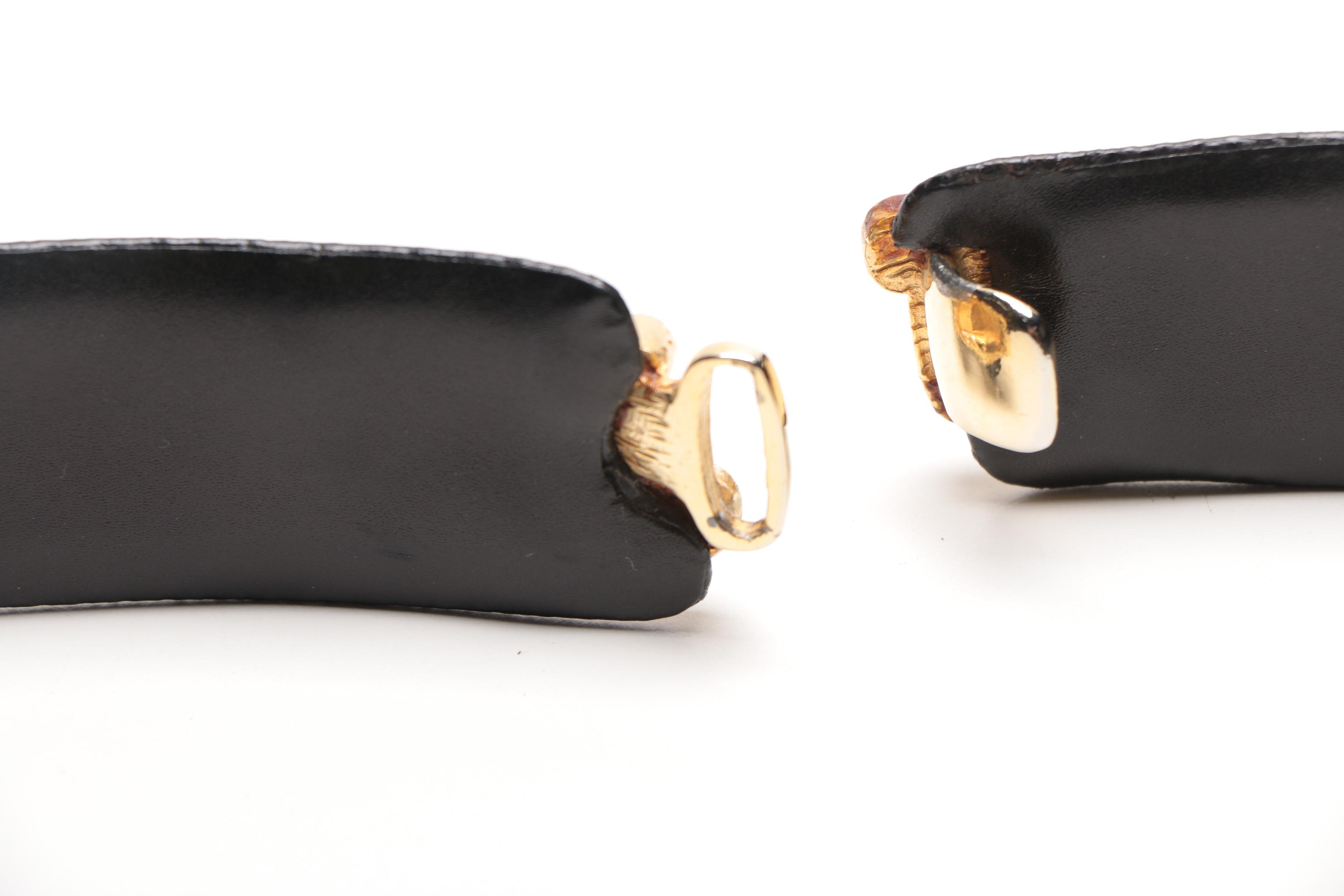 Judith Leiber Embossed Leather Belt