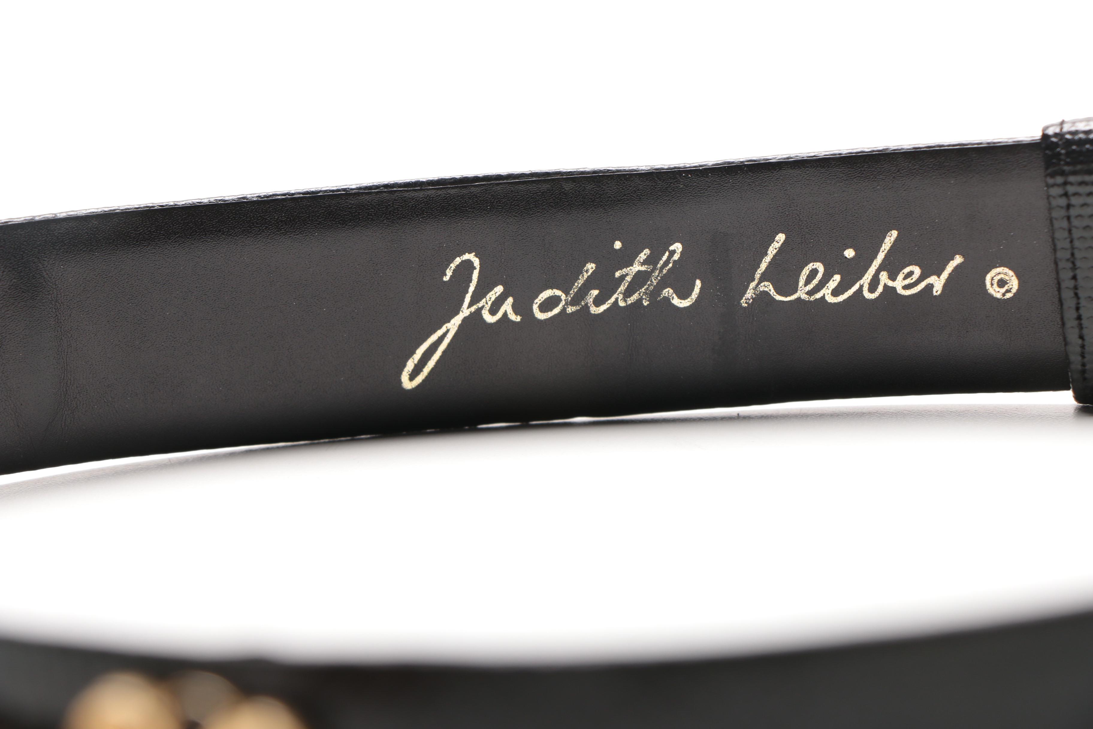 Judith Leiber Embossed Leather Belt