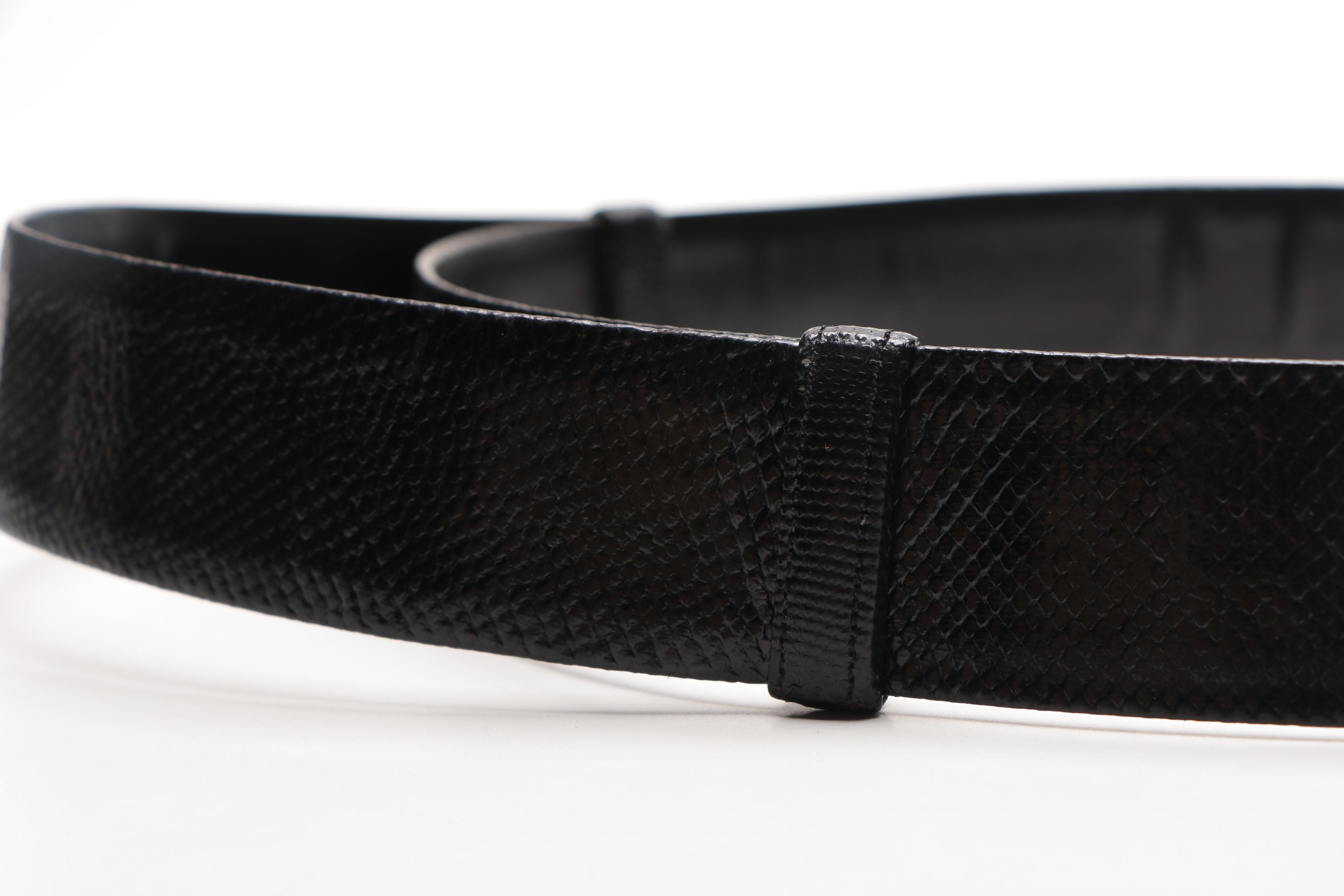 Judith Leiber Embossed Leather Belt