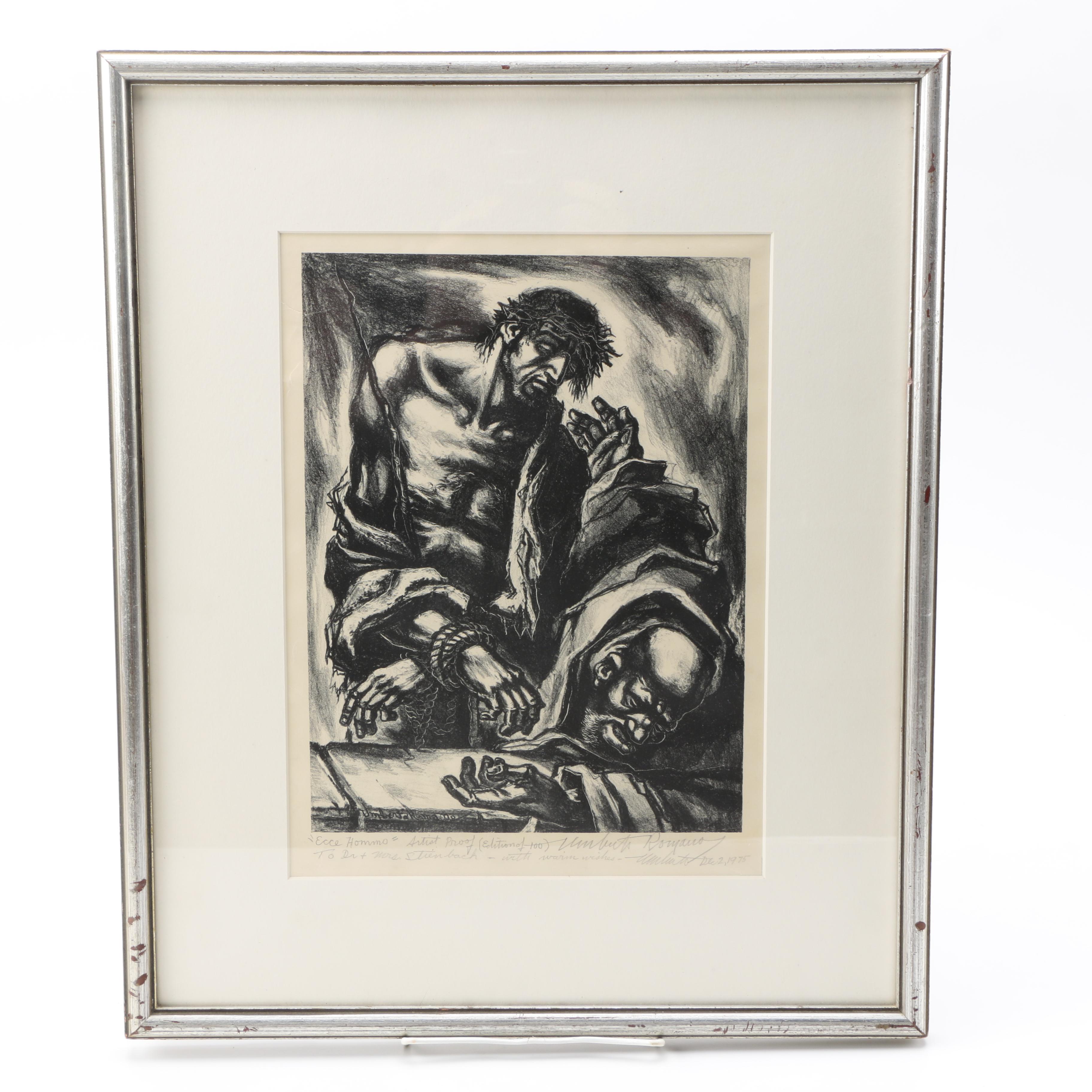 Umberto Romano Artist's Proof Lithograph "Ecce Hommo"