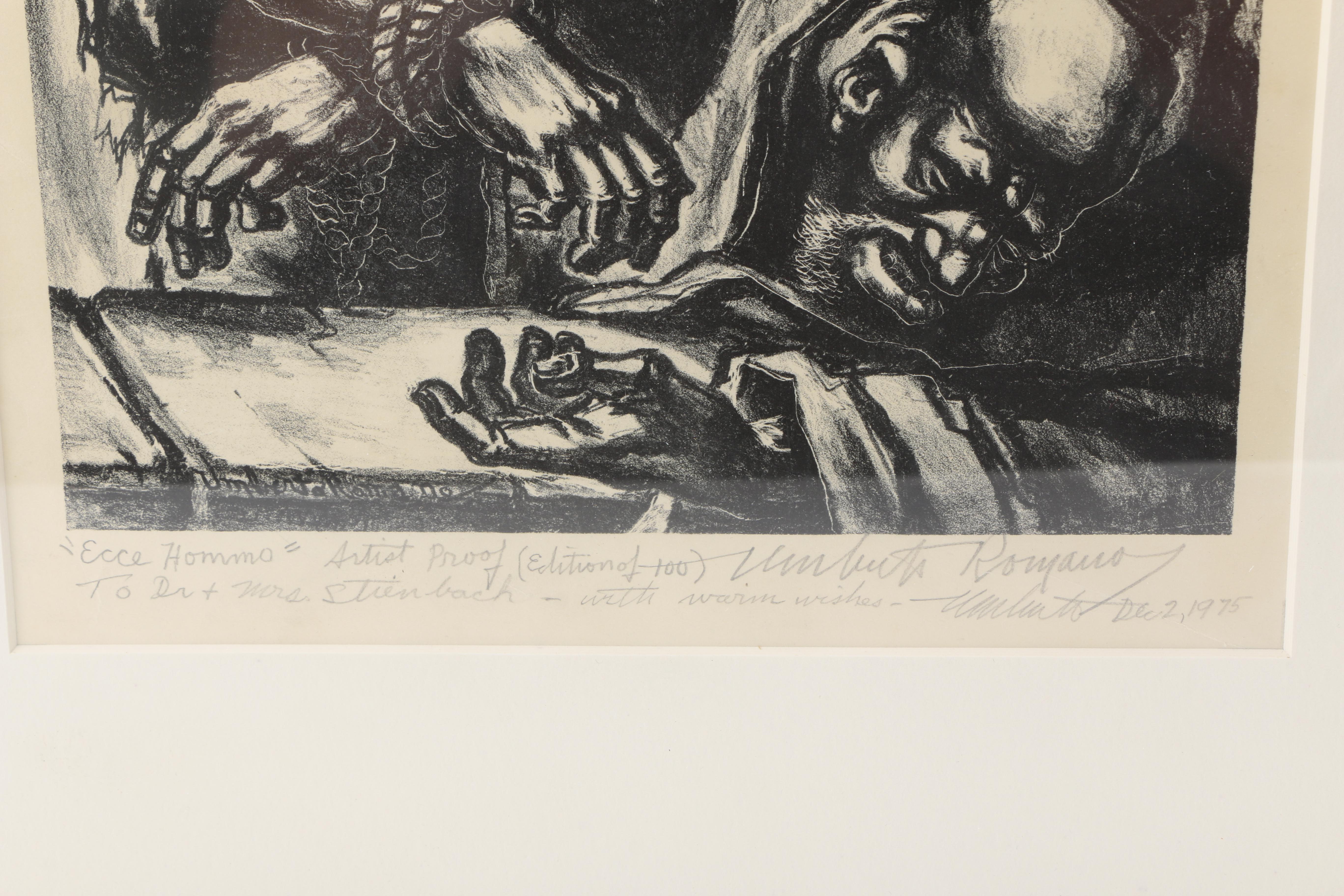 Umberto Romano Artist's Proof Lithograph "Ecce Hommo"