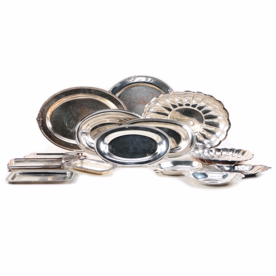 Assorted Plated Silver Trays