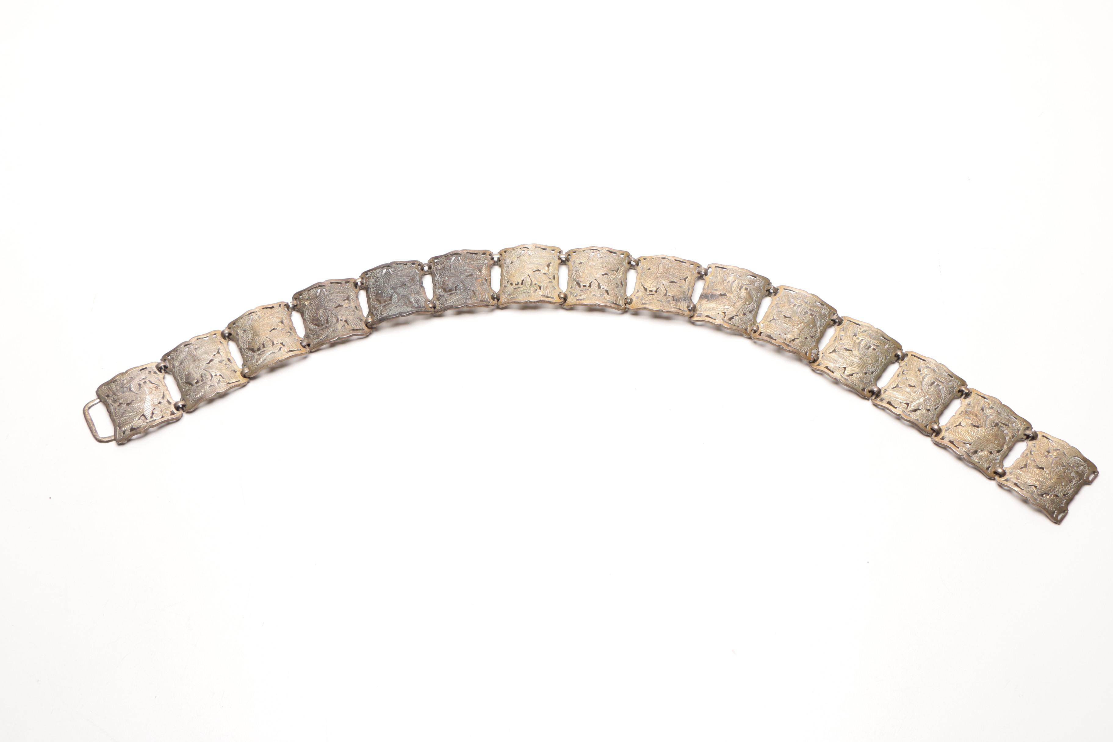 An Antique Chinese Ornate Metal Belt Circa late 1800's