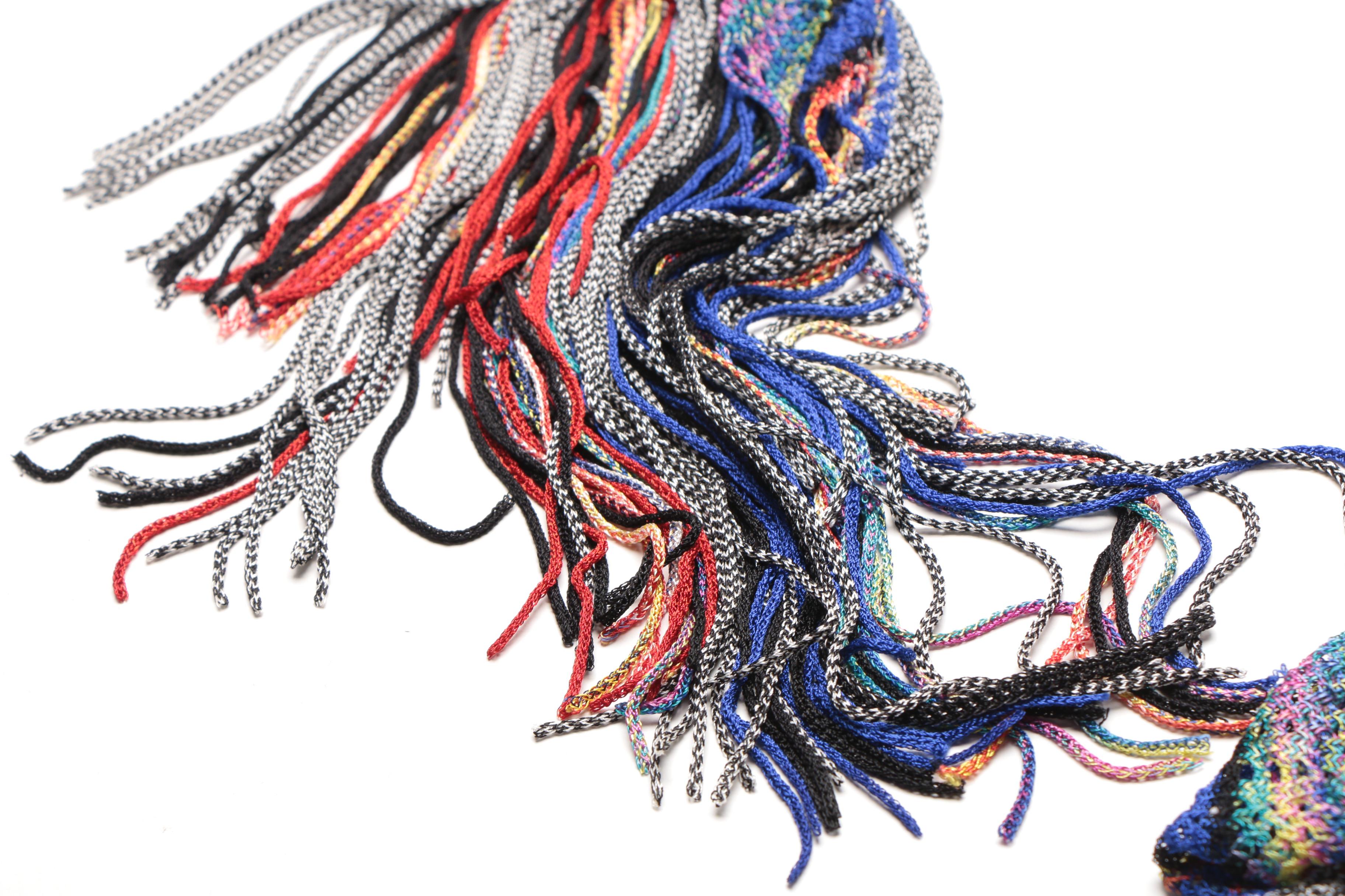 Missoni Multi Color Striped Knit Scarf