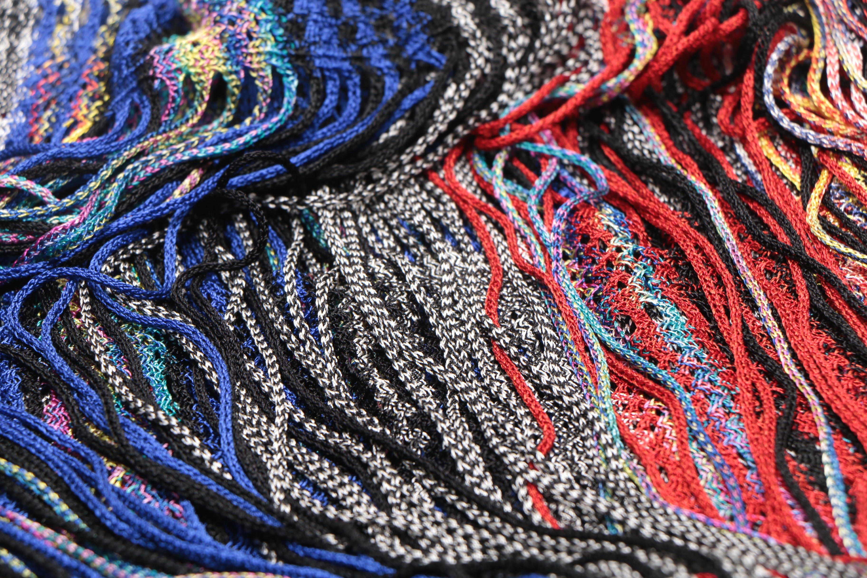 Missoni Multi Color Striped Knit Scarf