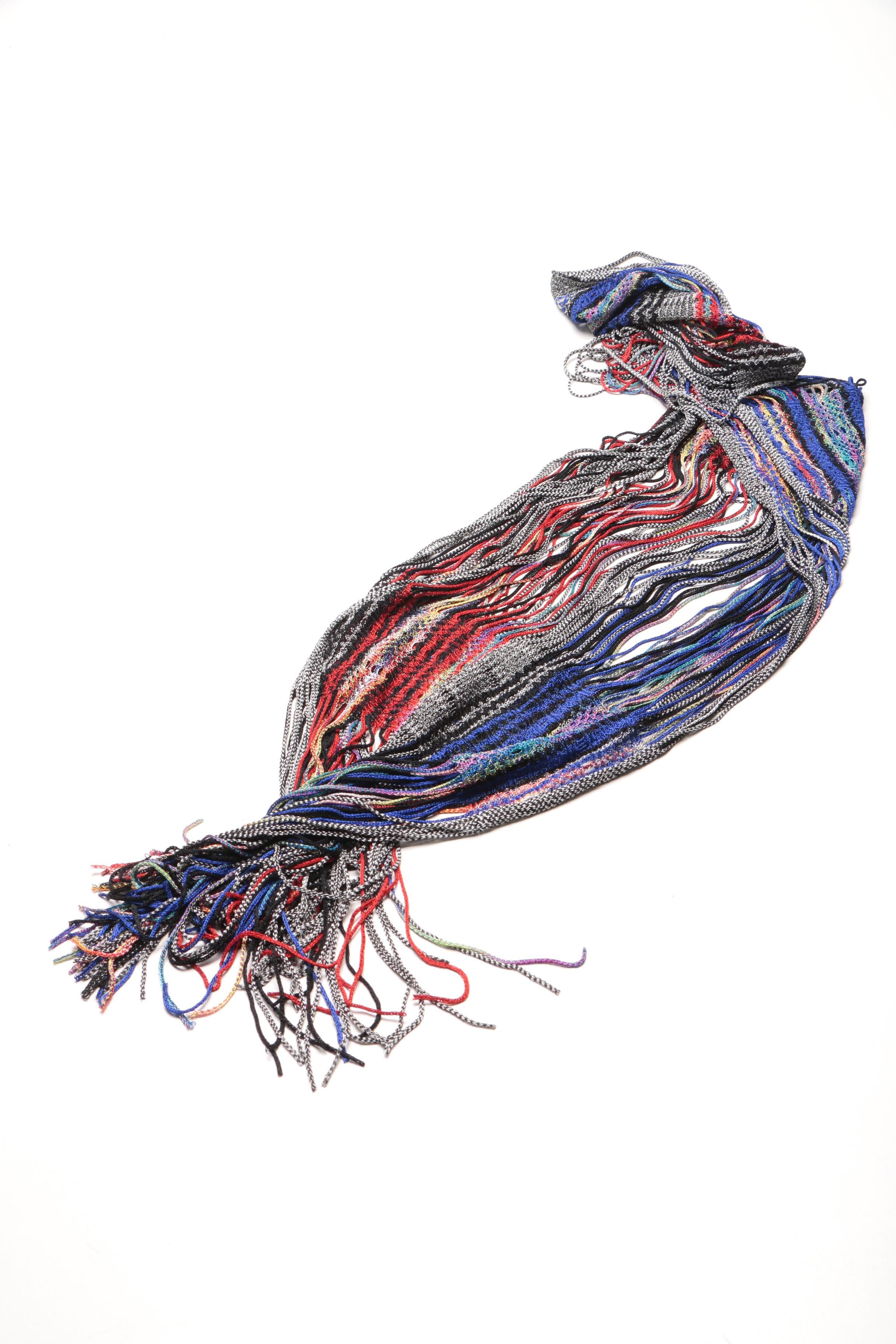 Missoni Multi Color Striped Knit Scarf