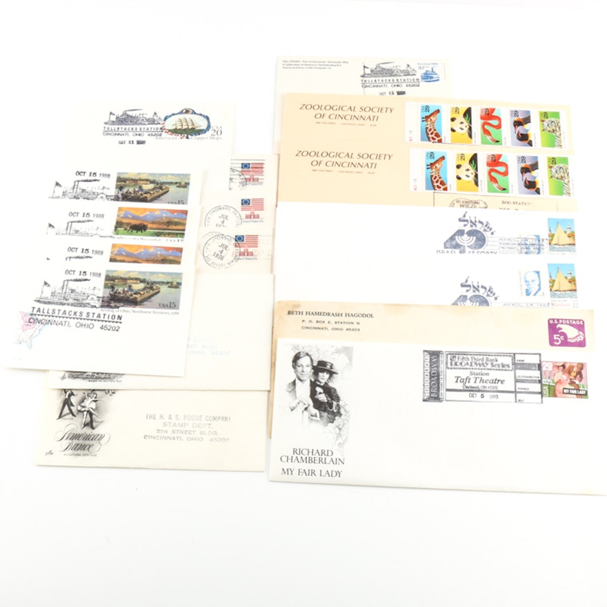 Assortment of Cincinnati Themed Stamps