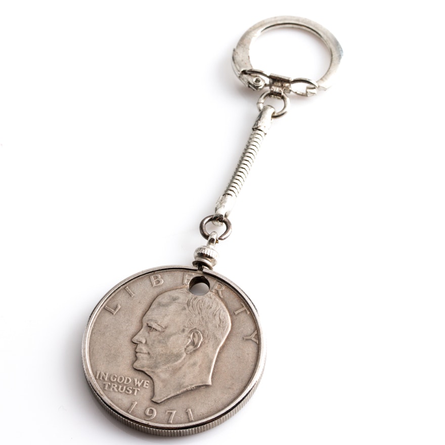 1971 Eisenhower dollar key chain