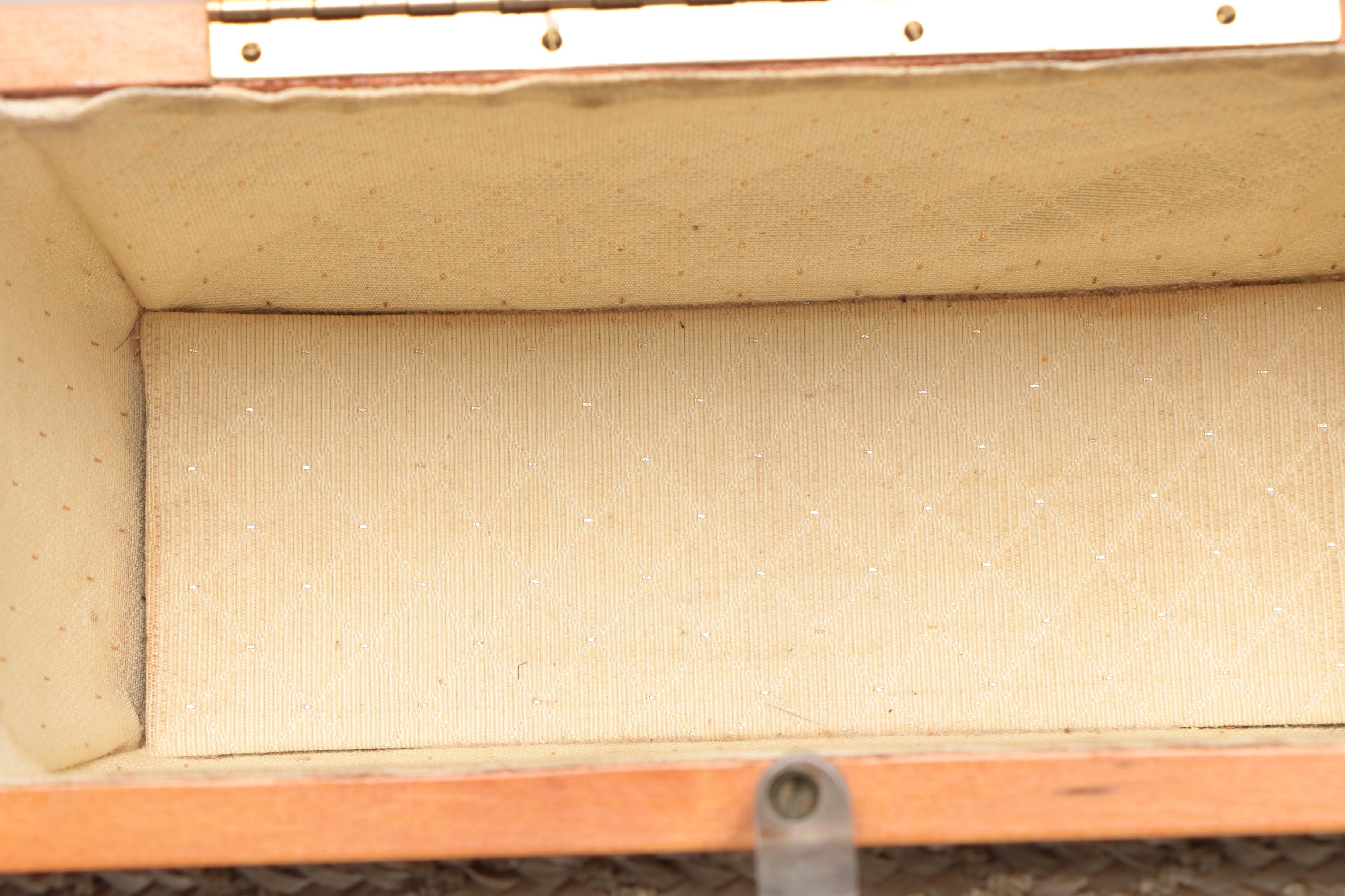 Circa 1950s Leslie of Miami Painted Woven Box Purse