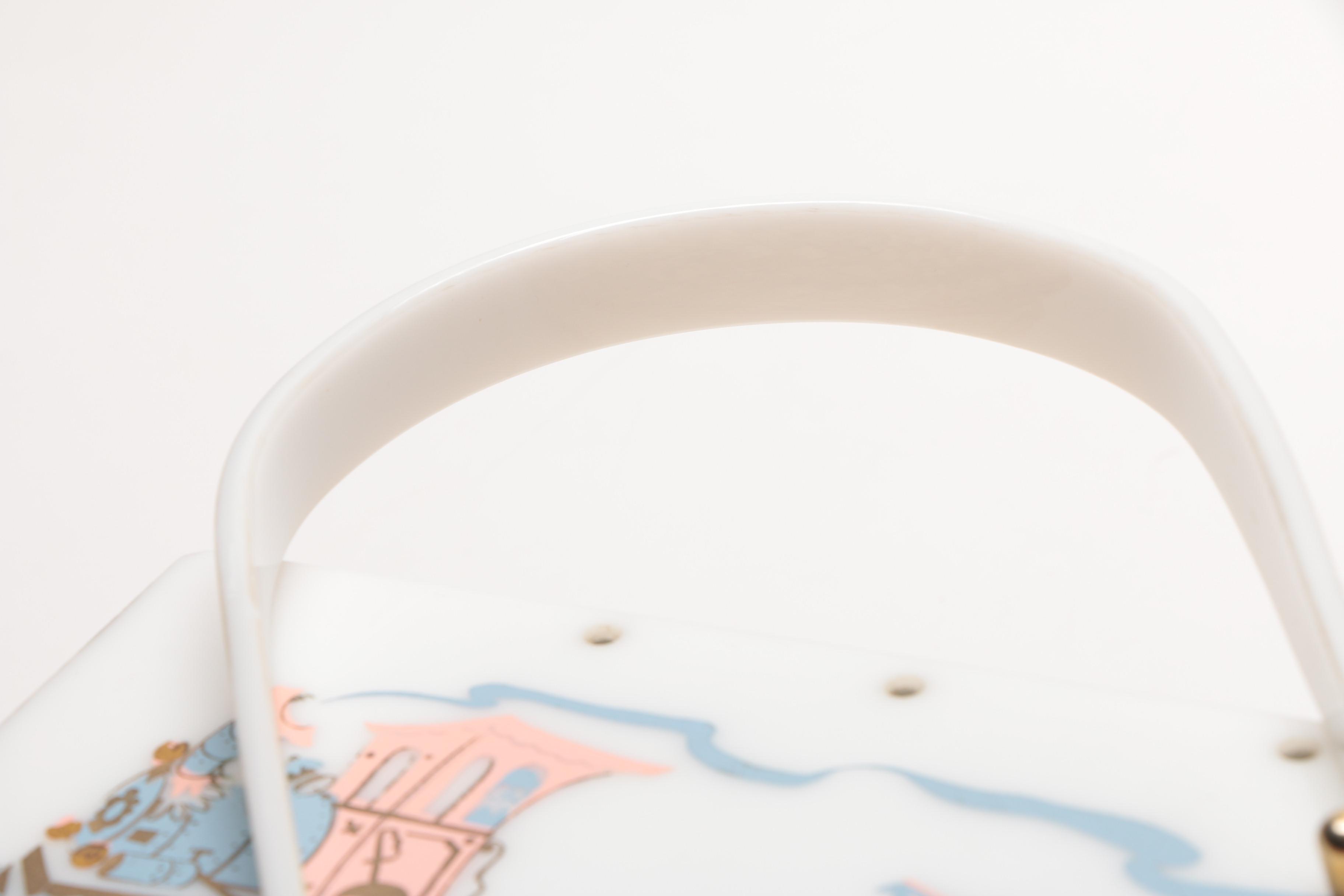 Circa 1950s Leslie of Miami Painted Woven Box Purse