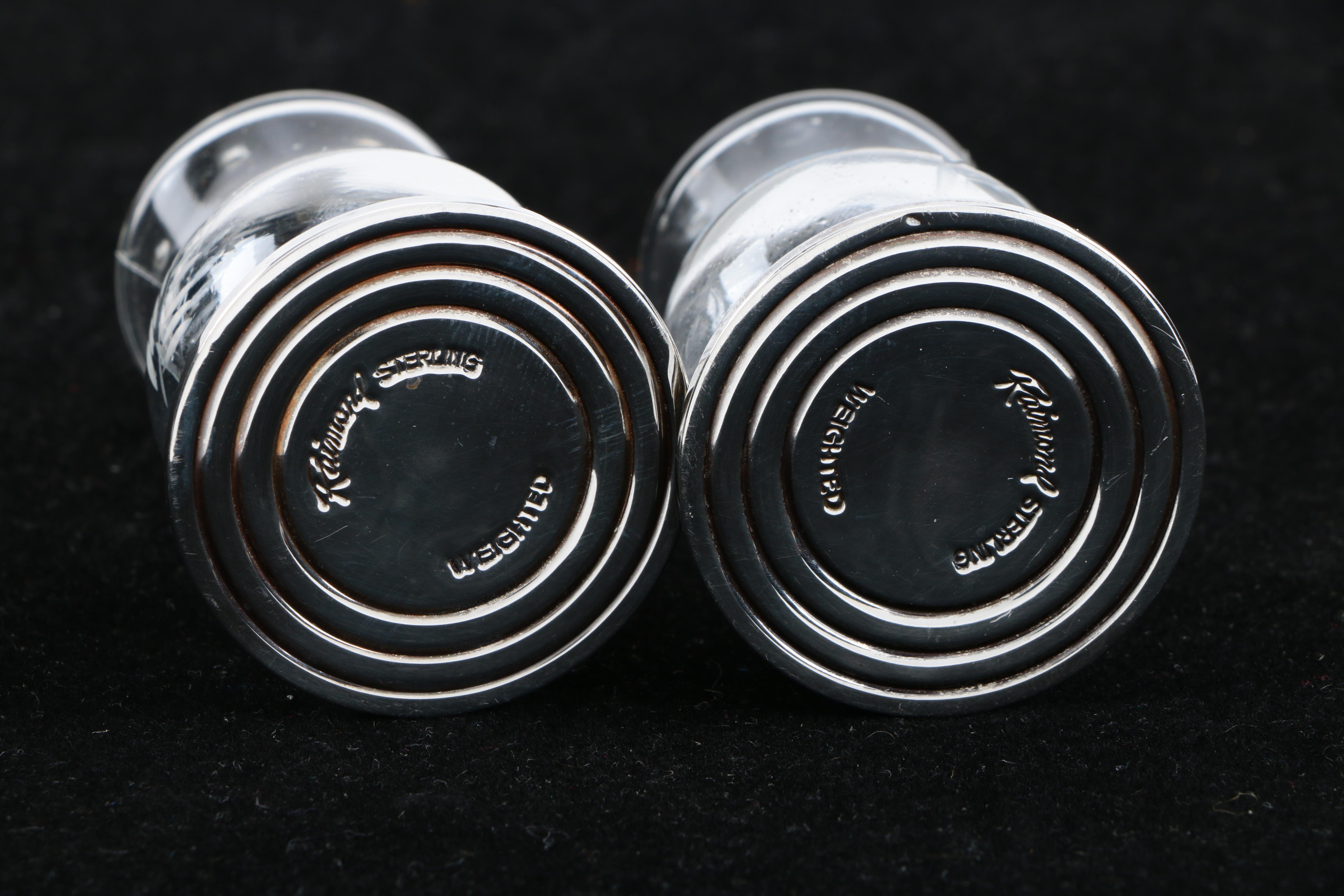 Raimond Weighted Sterling and Glass Shakers