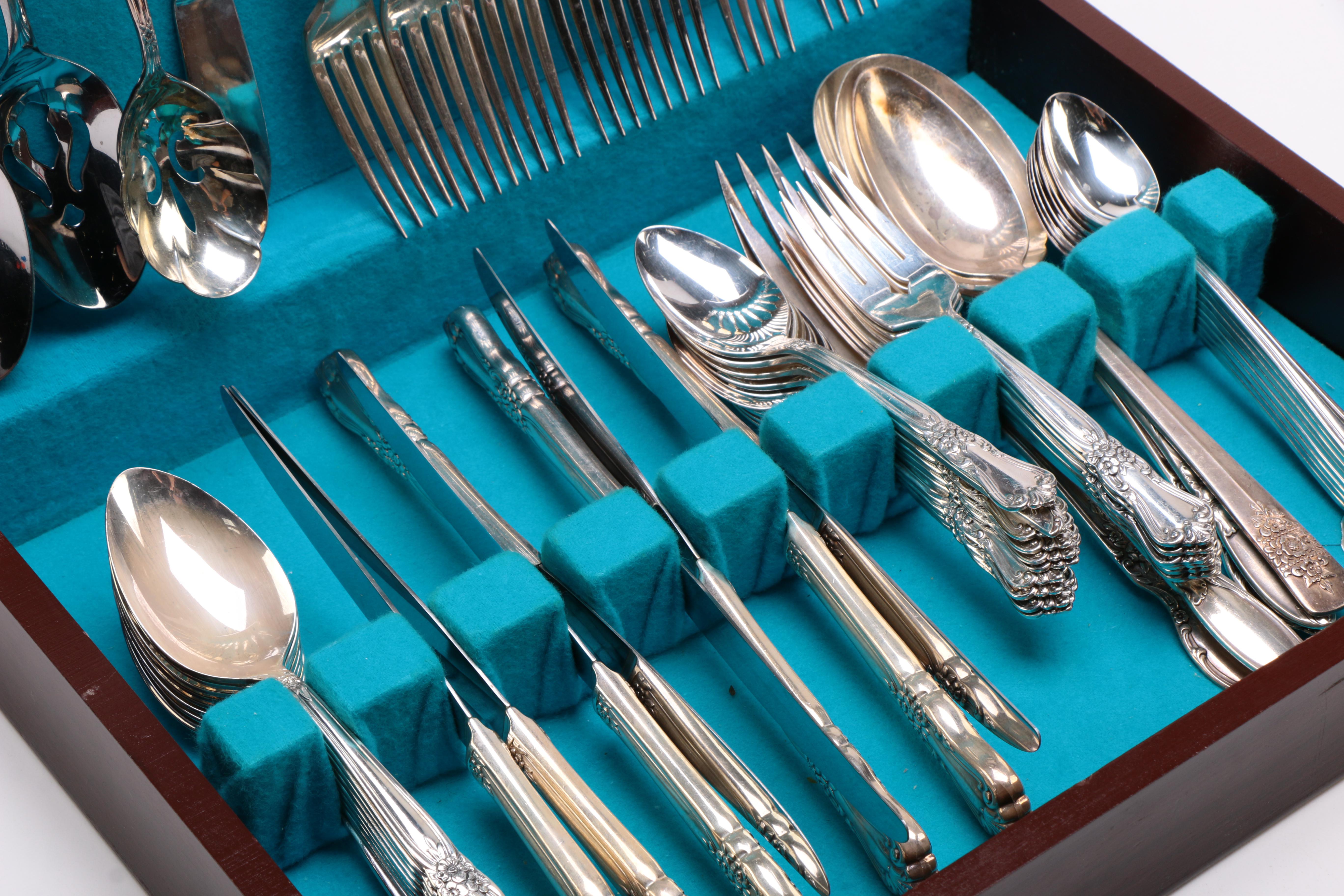 Wm. A Rogers "Valley Rose" Silver Plate Flatware