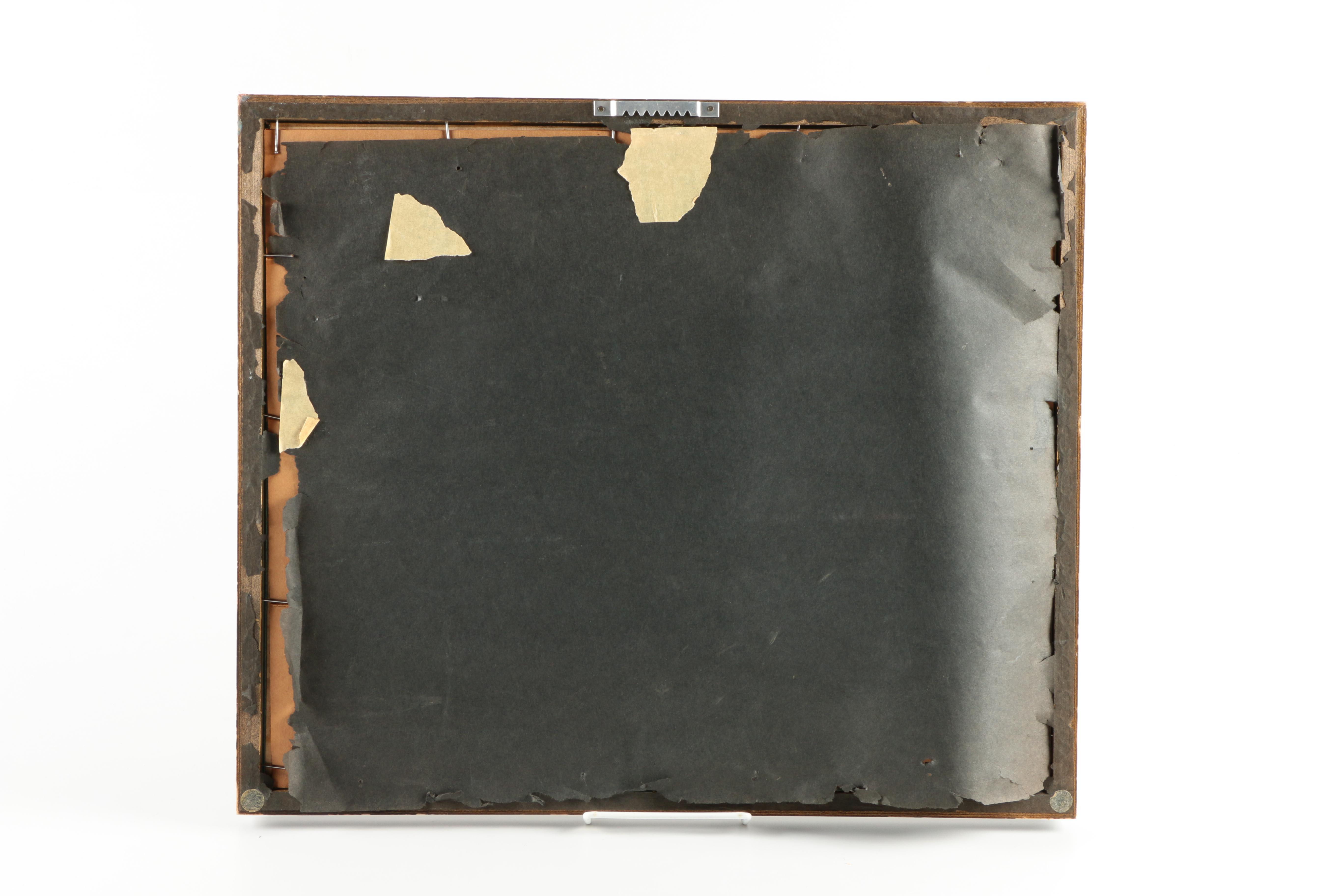 1970 Clifton Karhu Woodblock Print of Frog "Za Zen"