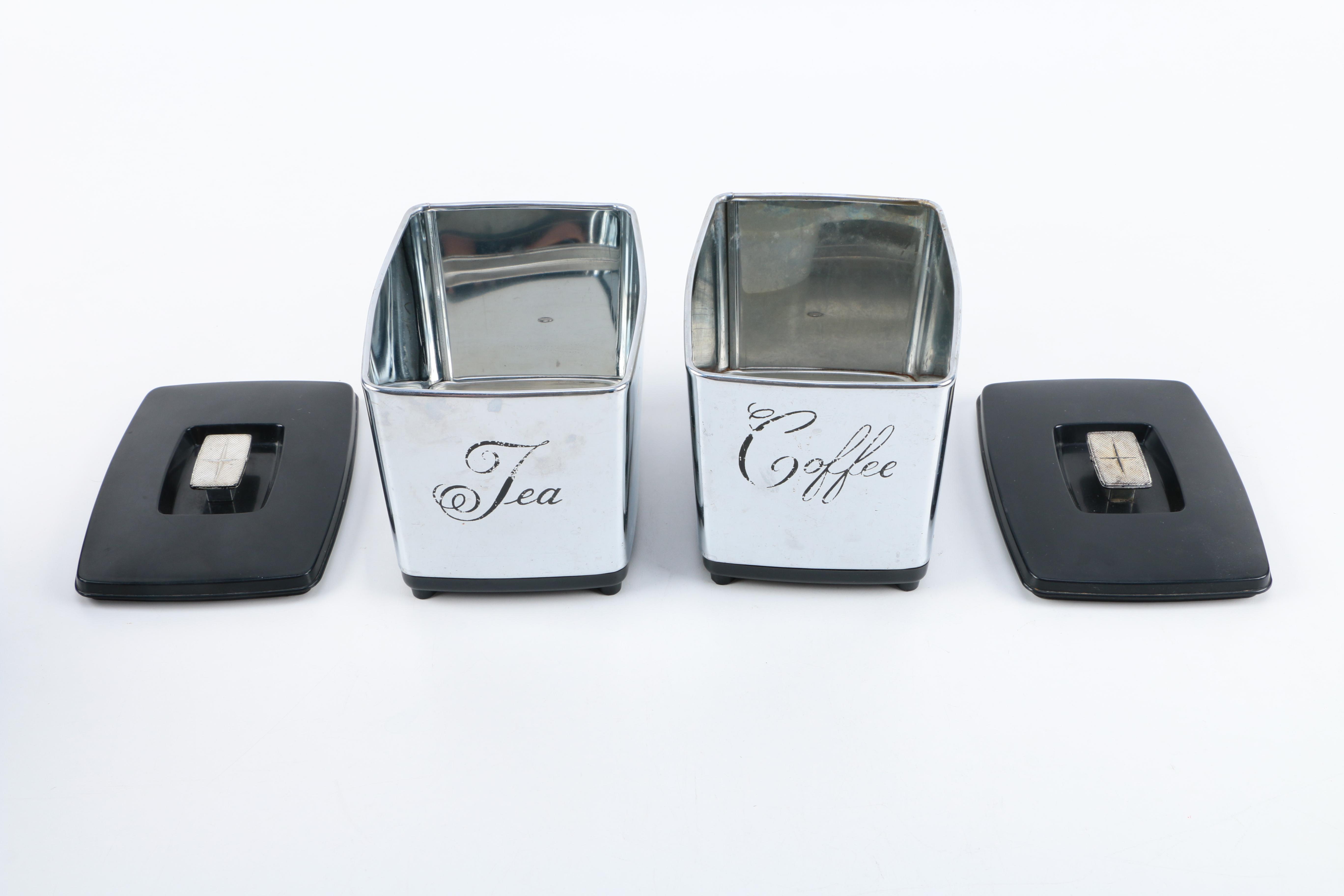 Vintage Stainless Steel Kitchen Canisters