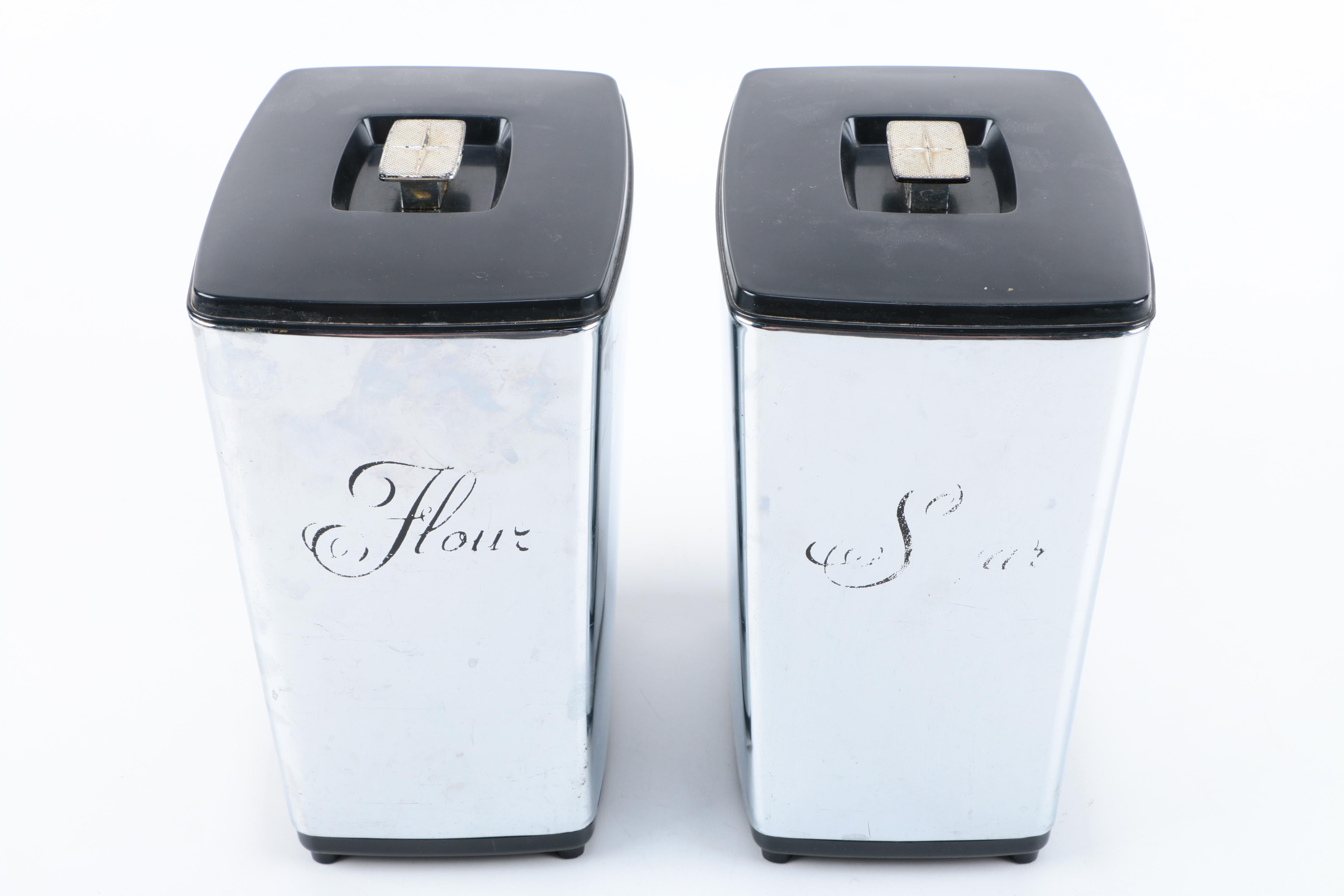 Vintage Stainless Steel Kitchen Canisters