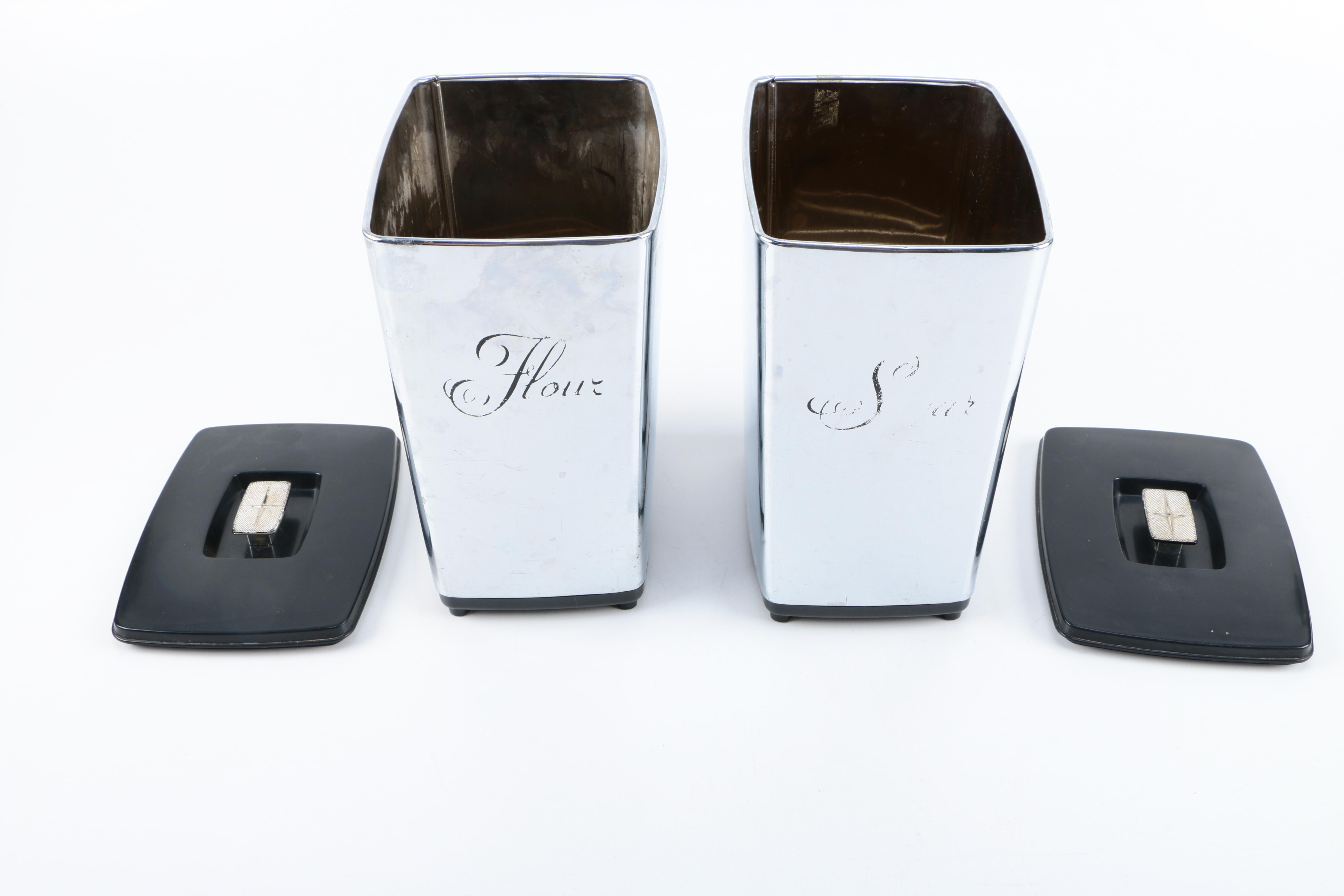 Vintage Stainless Steel Kitchen Canisters