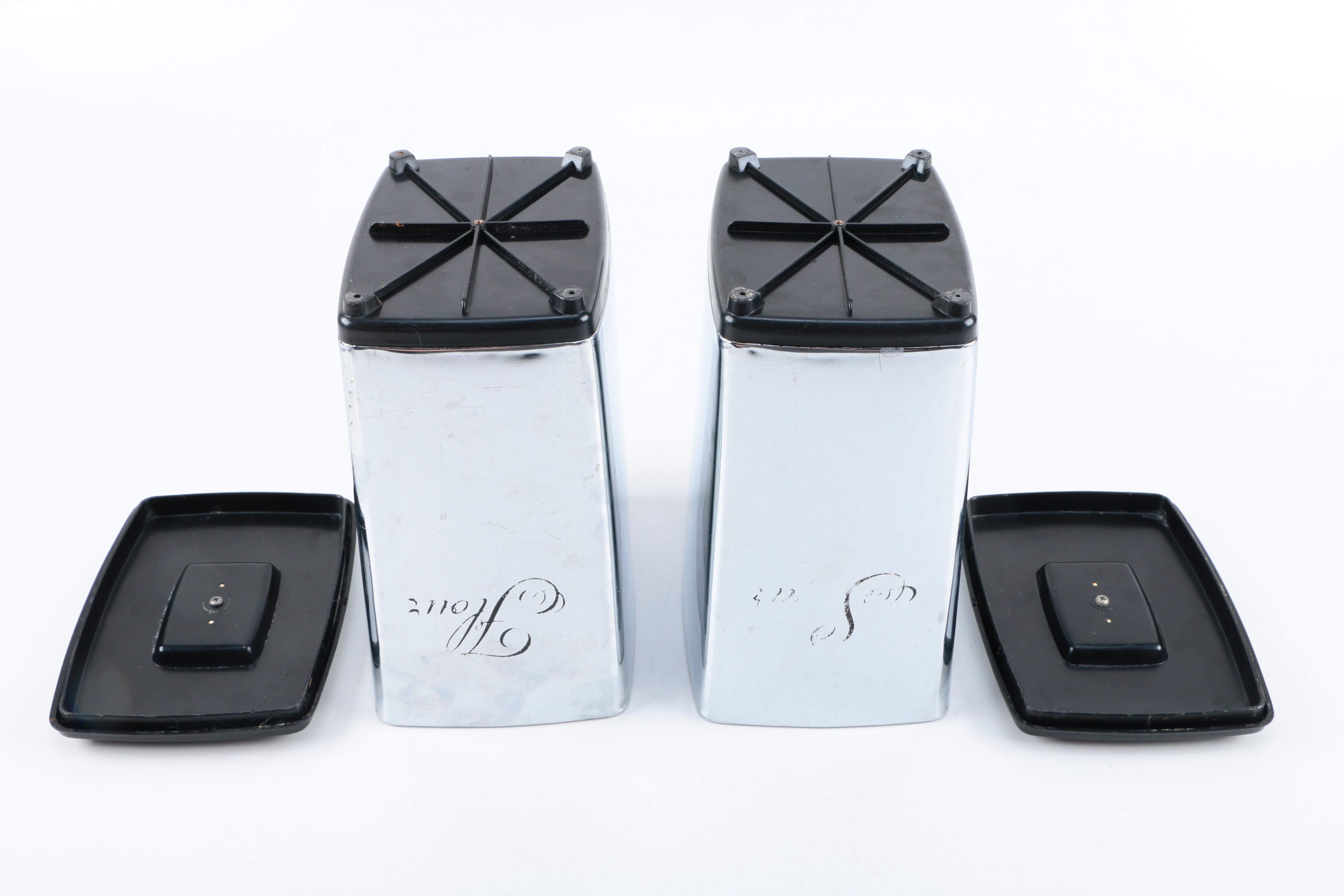 Vintage Stainless Steel Kitchen Canisters