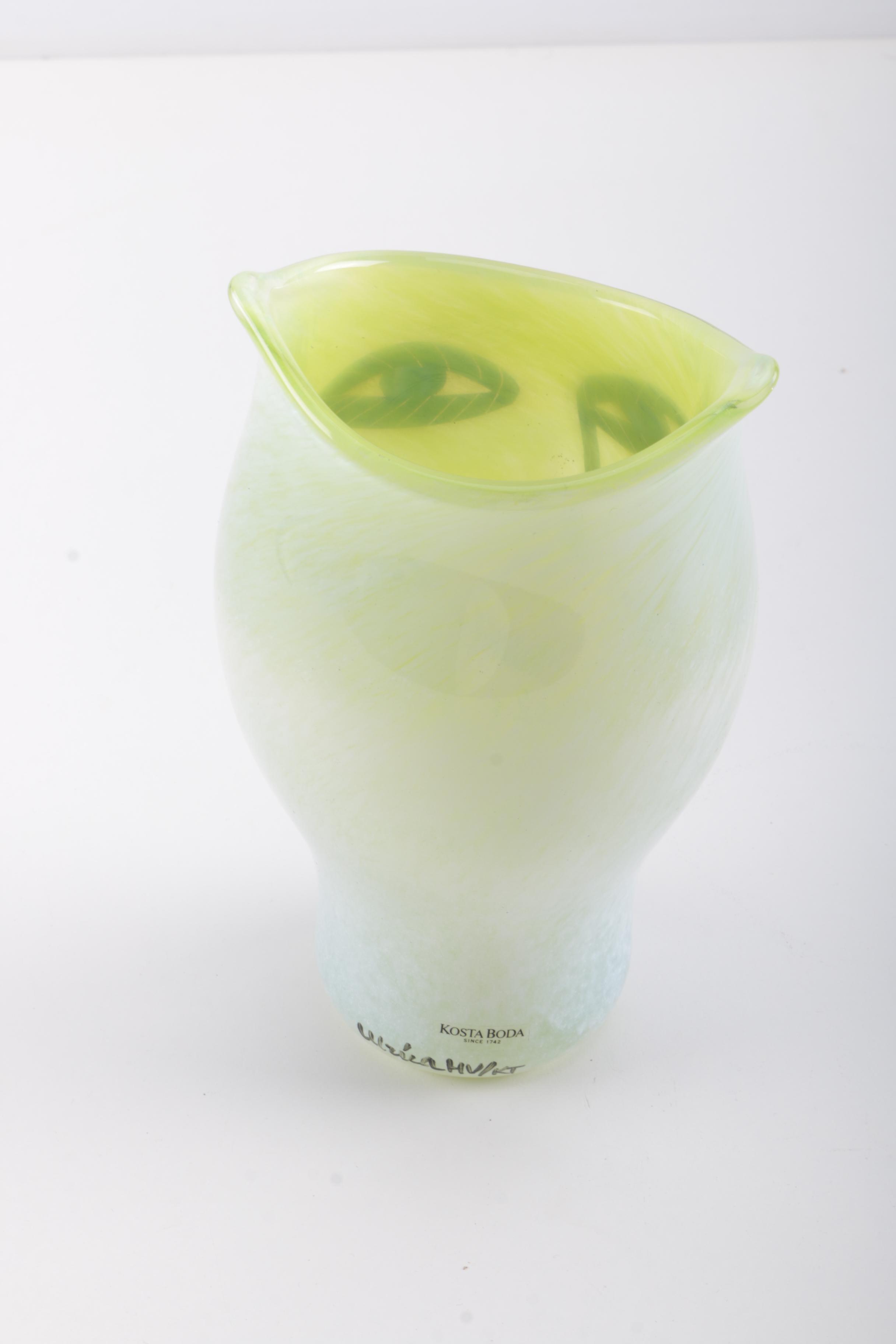 Kosta Boda Glass Cat Face Vase