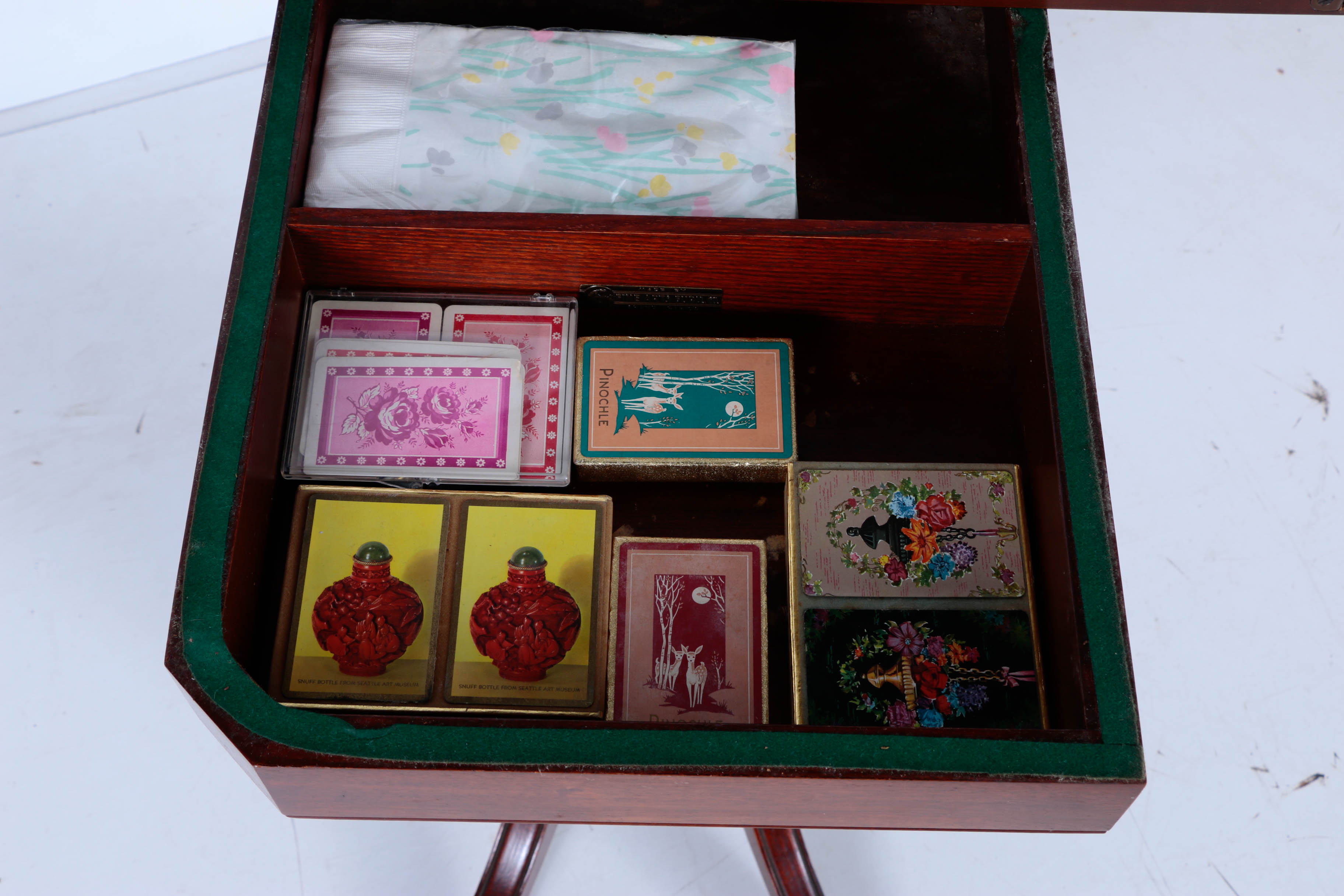 Duncan Phyfe Style Mahogany Lyre Pedestal Game Table