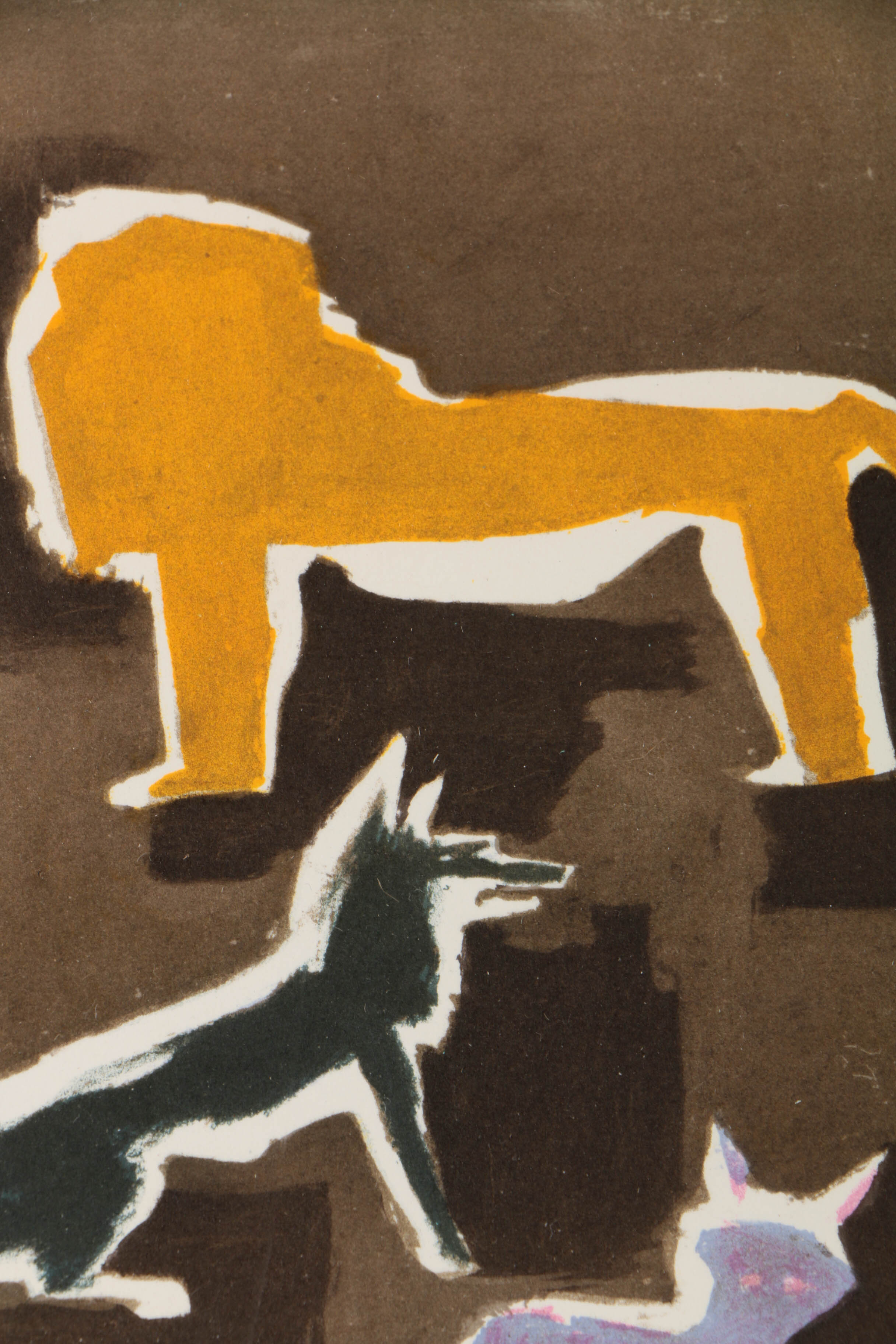 After Paul Colin Lithograph on Paper "Le Lion Le Loup Et Le Renard I"