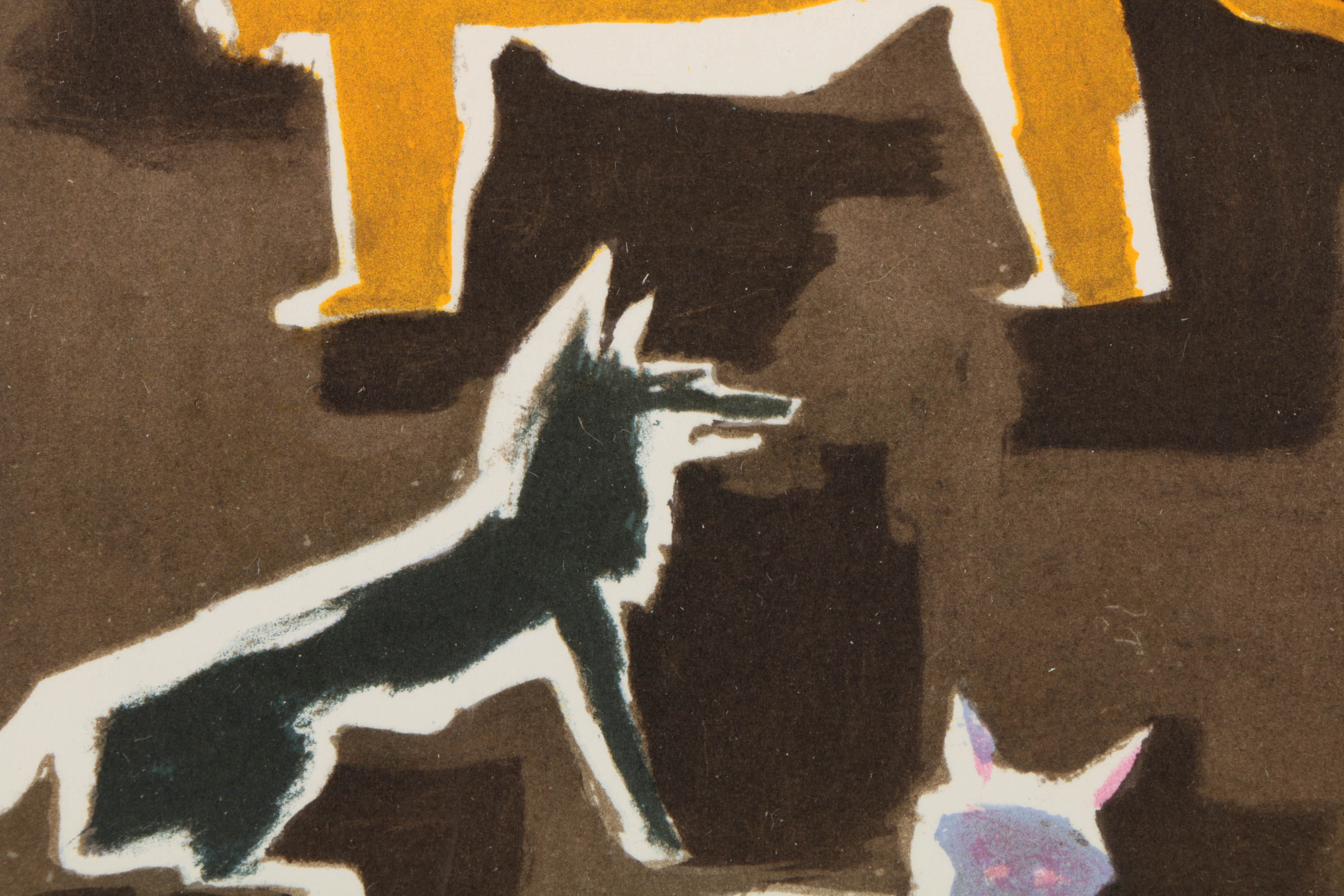 After Paul Colin Lithograph on Paper "Le Lion Le Loup Et Le Renard I"