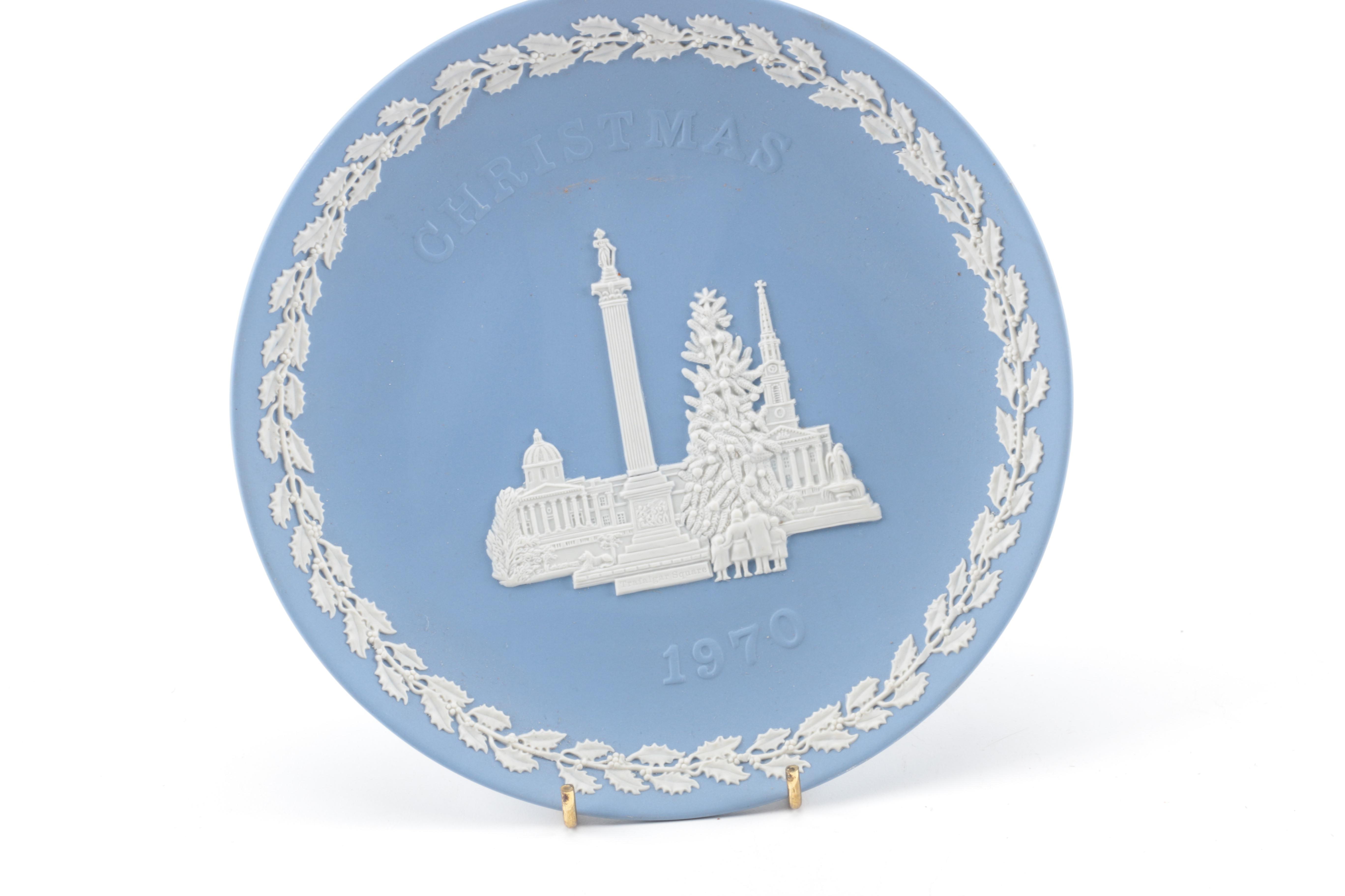 Wedgwood Blue Jasperware Bowl and Commemorative Plate
