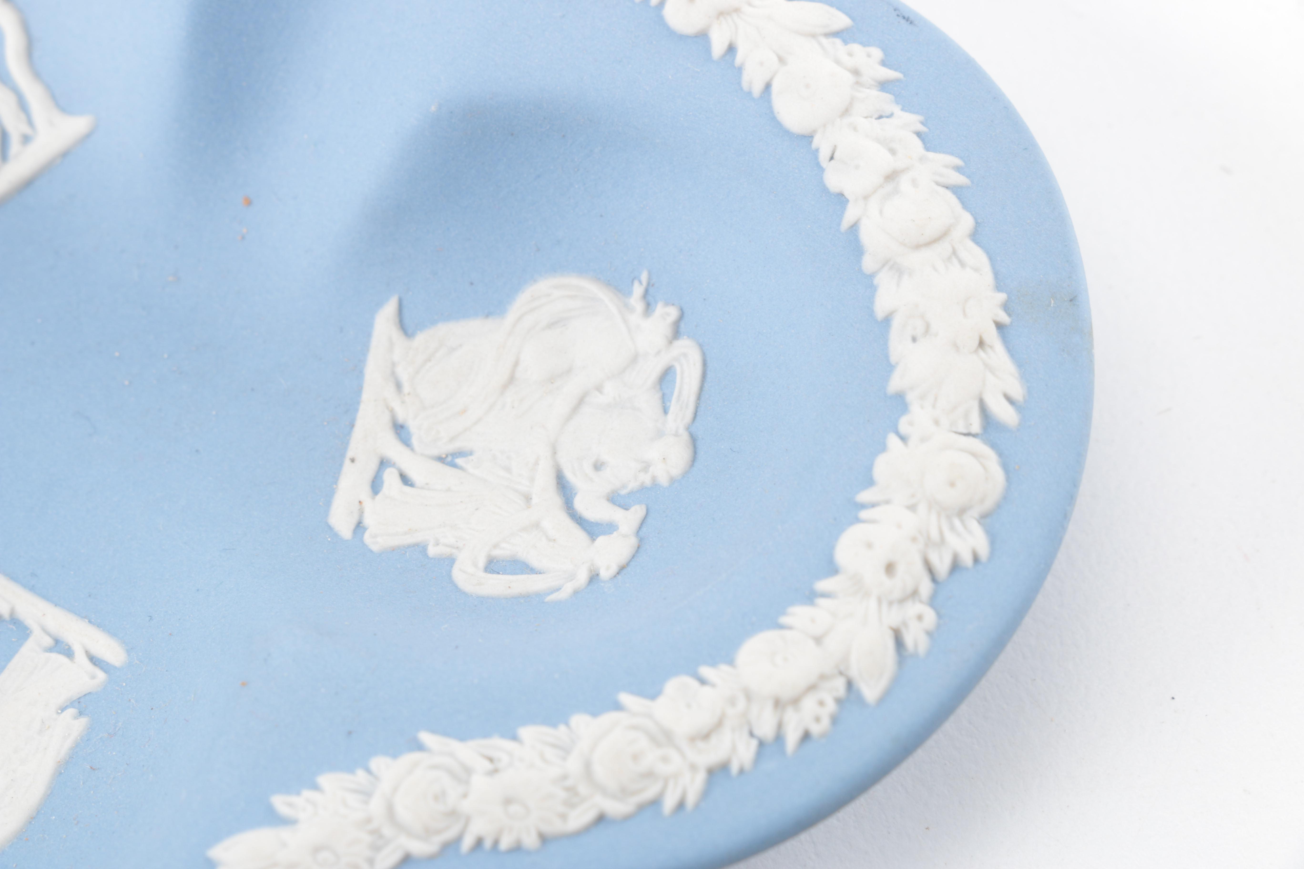 Wedgwood Blue Jasperware Bowl and Commemorative Plate