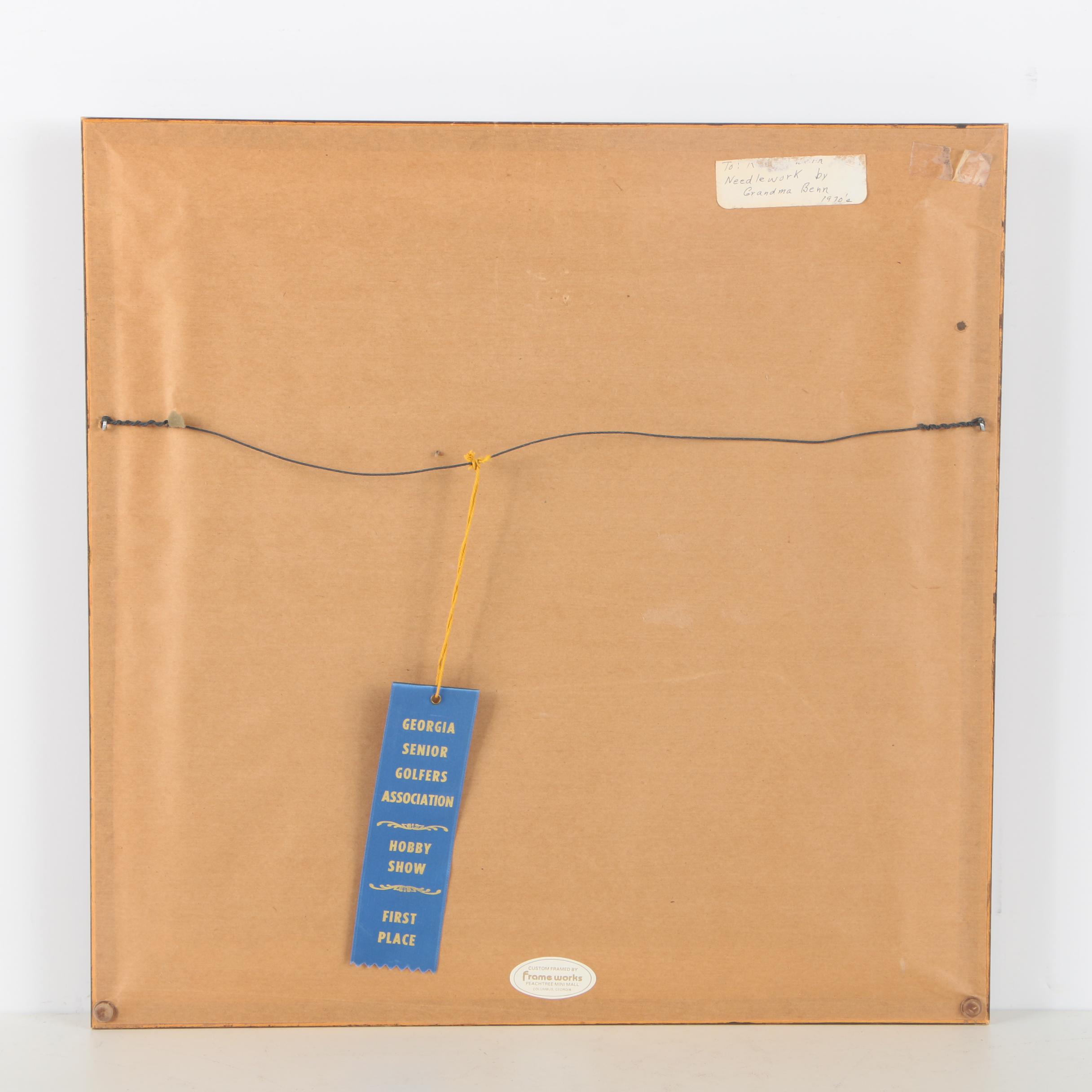 Marge Benn Needlepoint on Linen of Floral Patterns