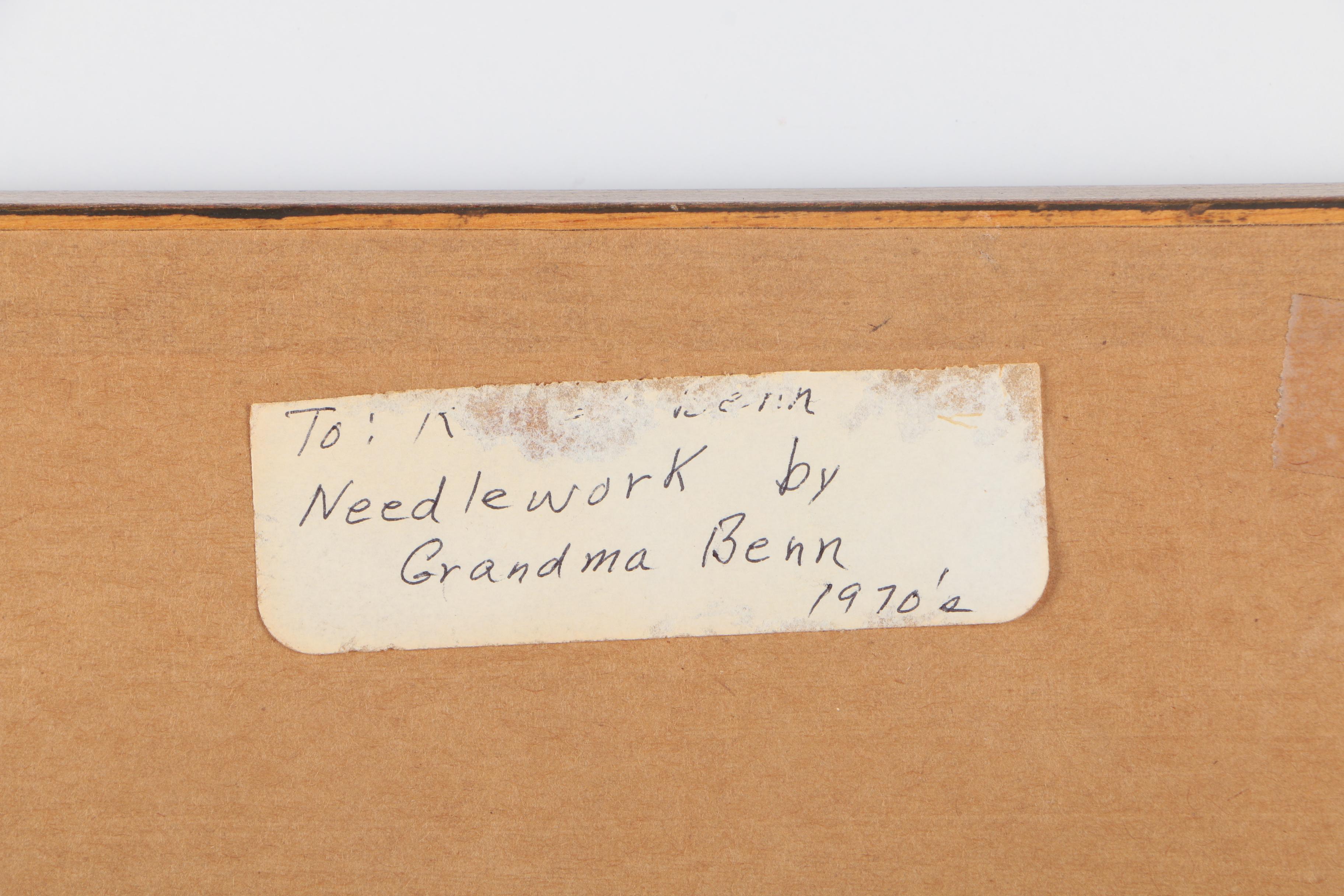 Marge Benn Needlepoint on Linen of Floral Patterns