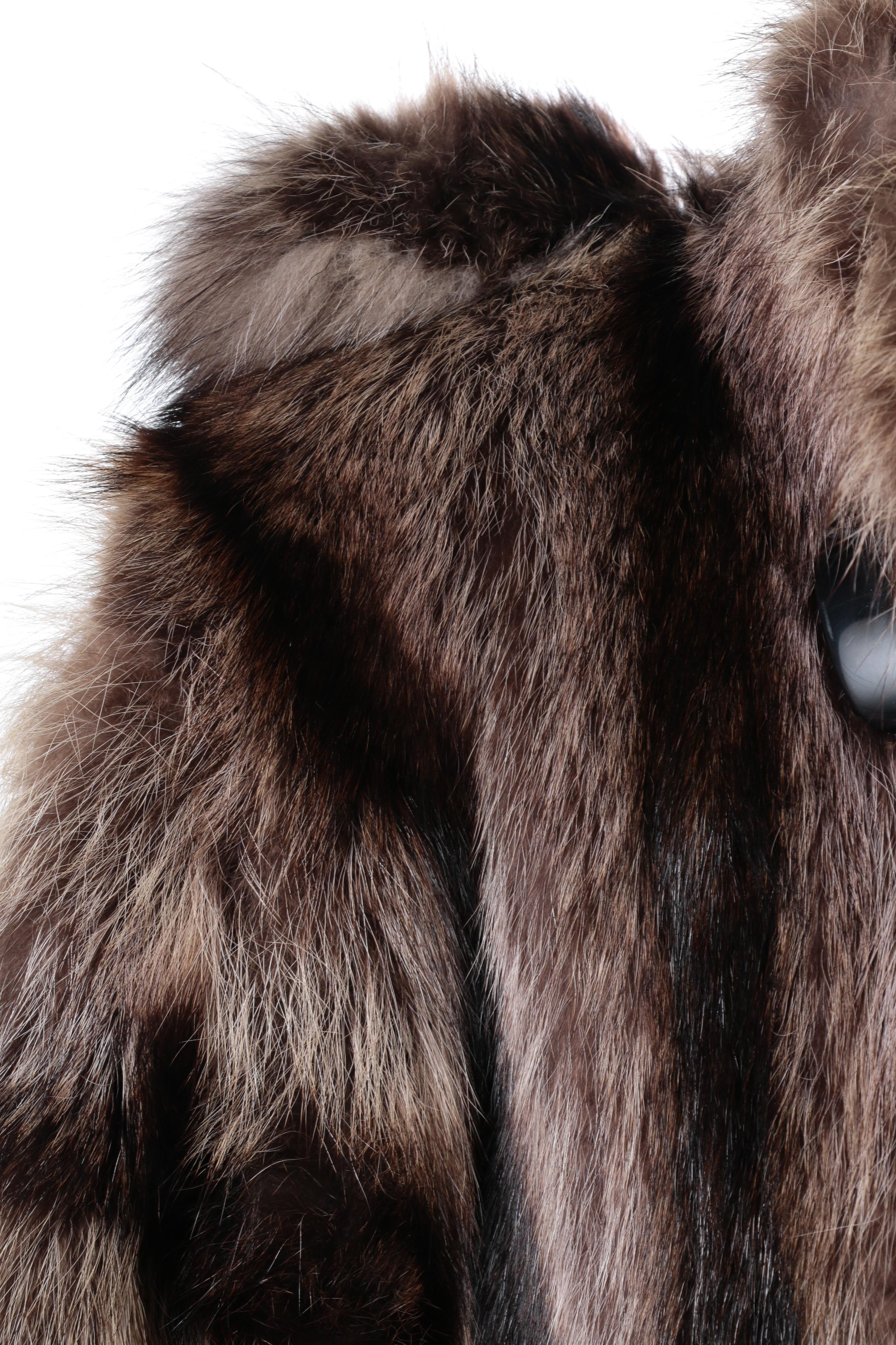 Women's Mirrow's Furs Raccoon Fur Dress Coat