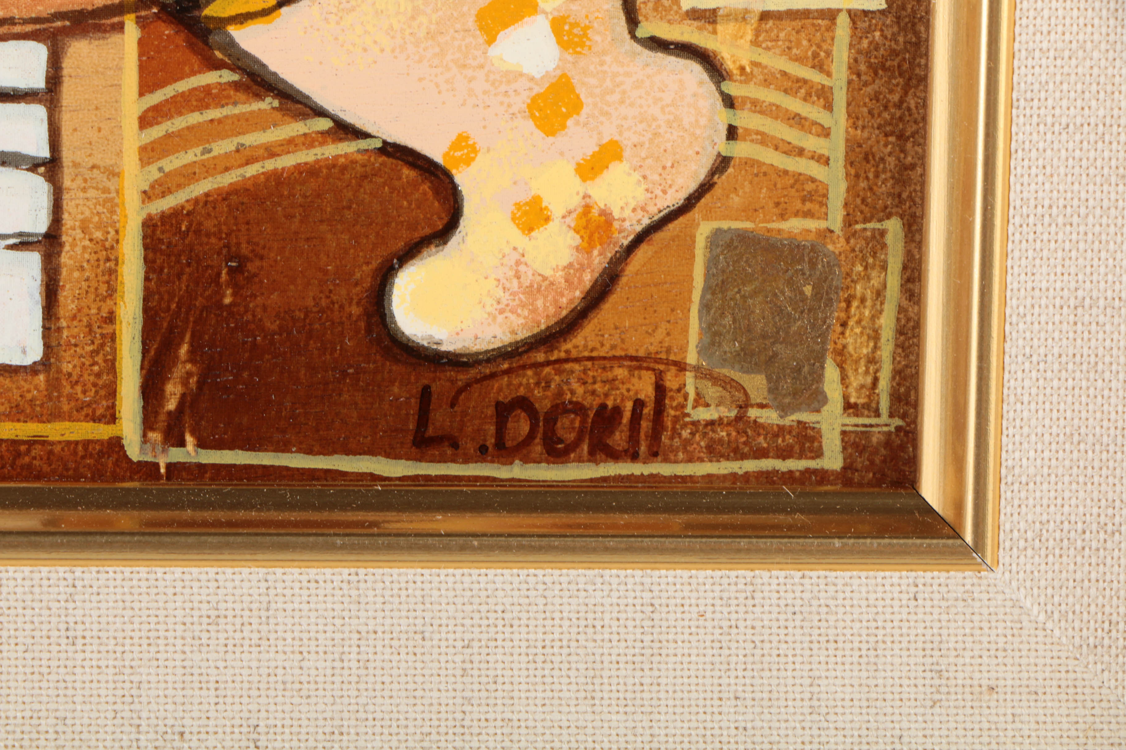 Dorit Levi Limited Edition Serigraph Print on Wood "Dancing on Bars"