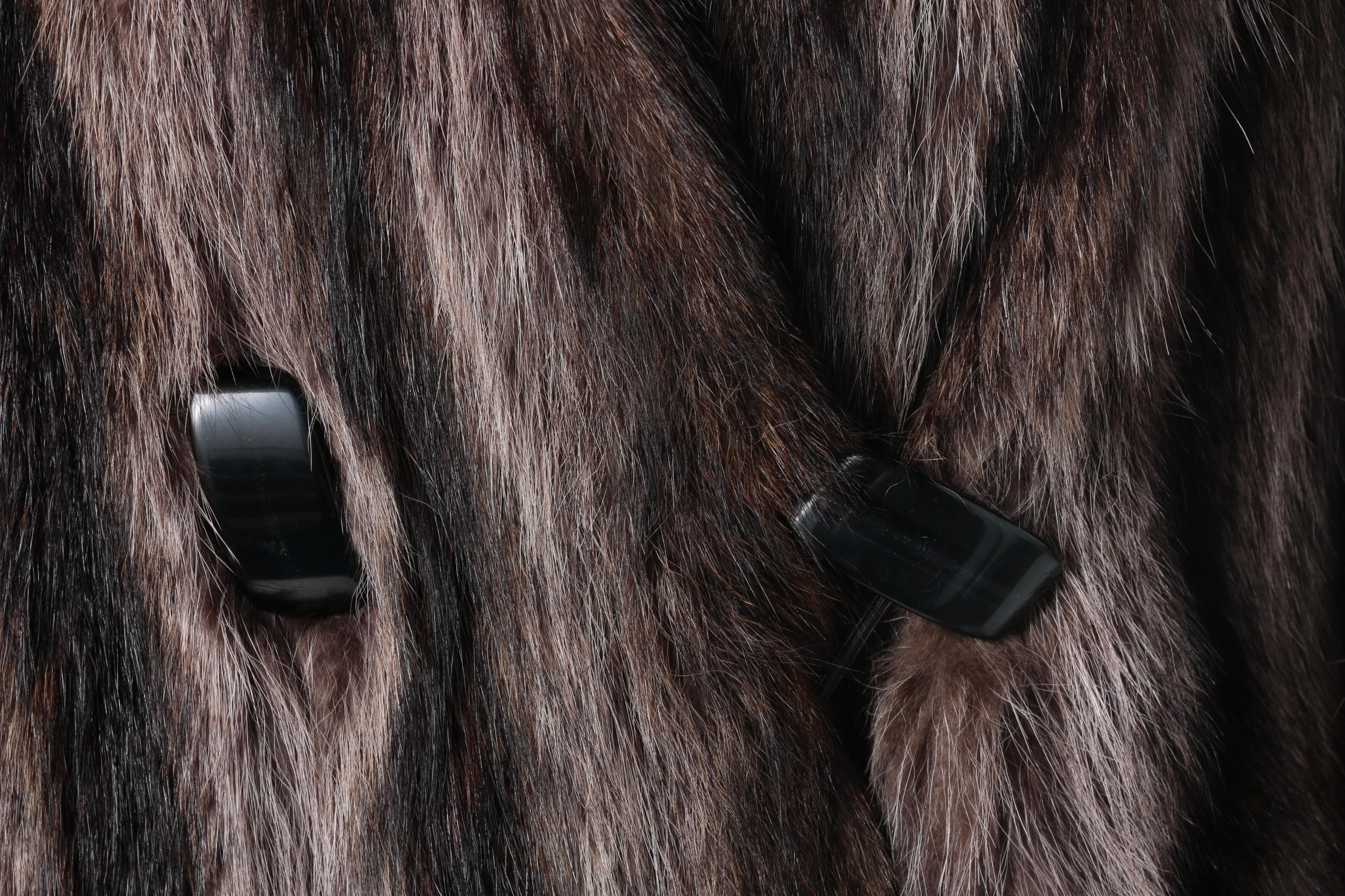 Women's Mirrow's Furs Raccoon Fur Dress Coat