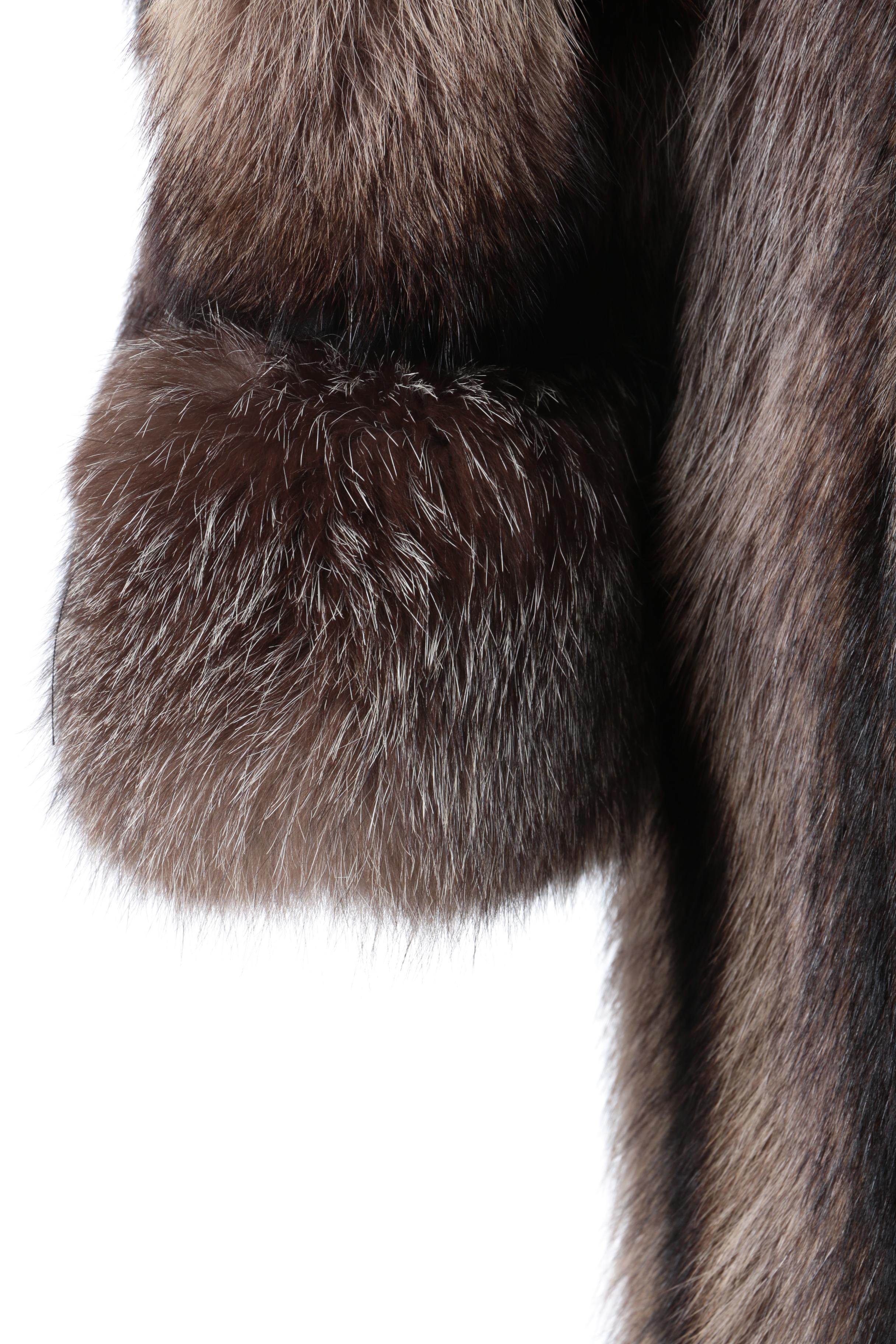 Women's Mirrow's Furs Raccoon Fur Dress Coat