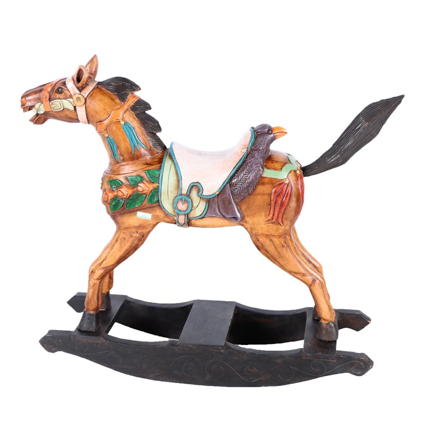 Wooden Rocking Horse with Removable Base