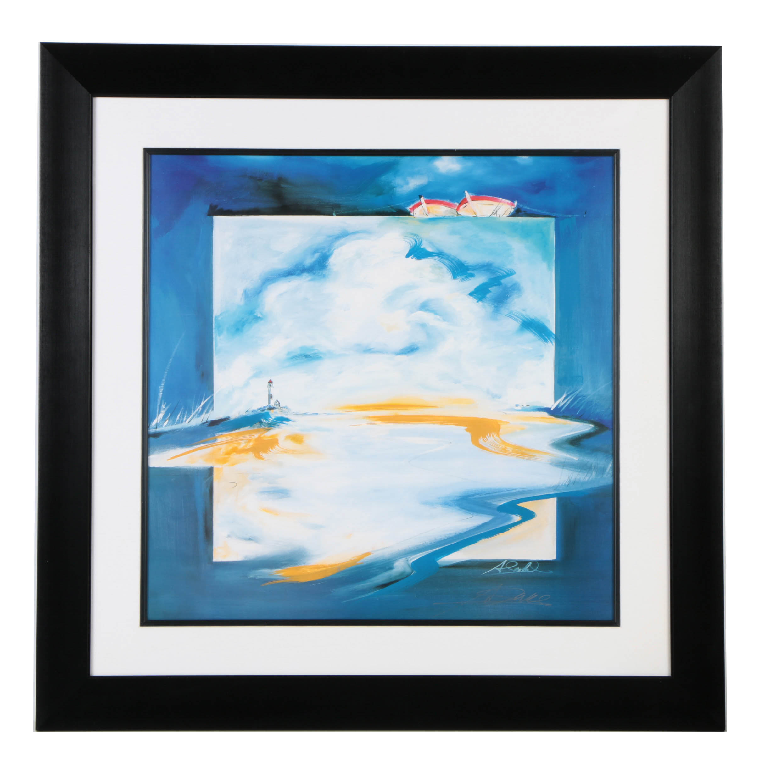 Alfred Gockel Offset Lithograph on Paper "Seaside"