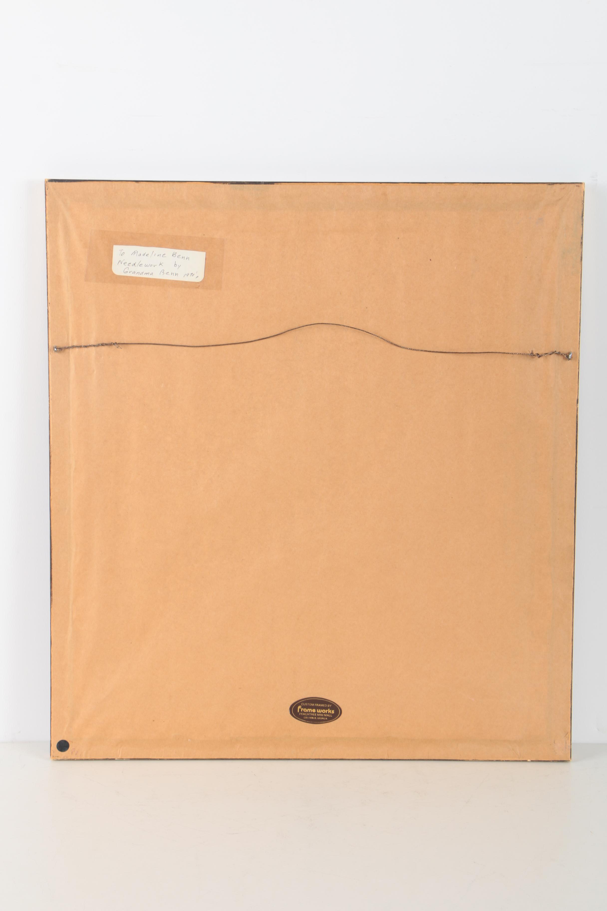 Marge Benn Hand-Embroidery on Linen of Flowers