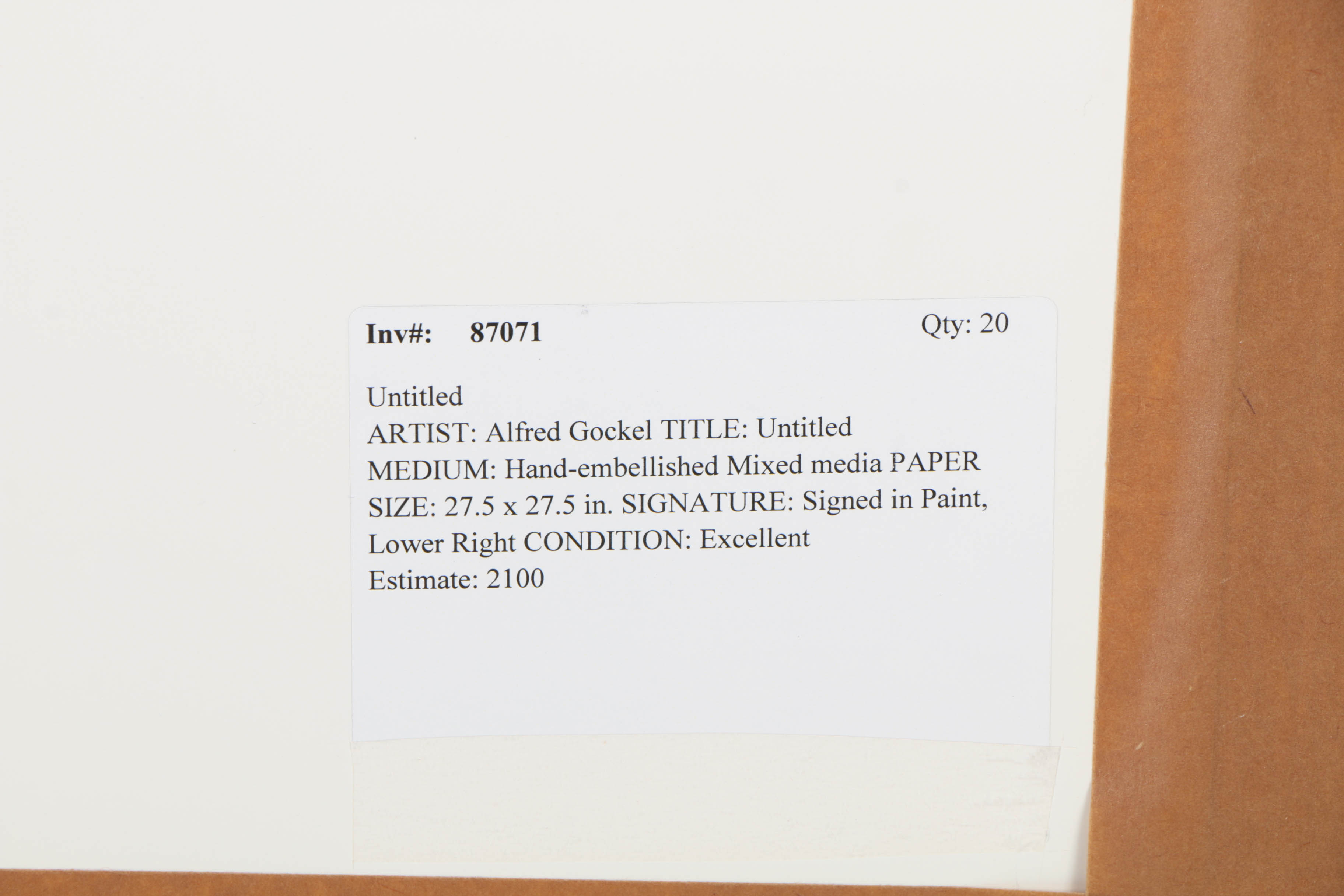 Alfred Gockel Signed Offset Lithograph with Hand-Painted Embellishments Abstract Still Life