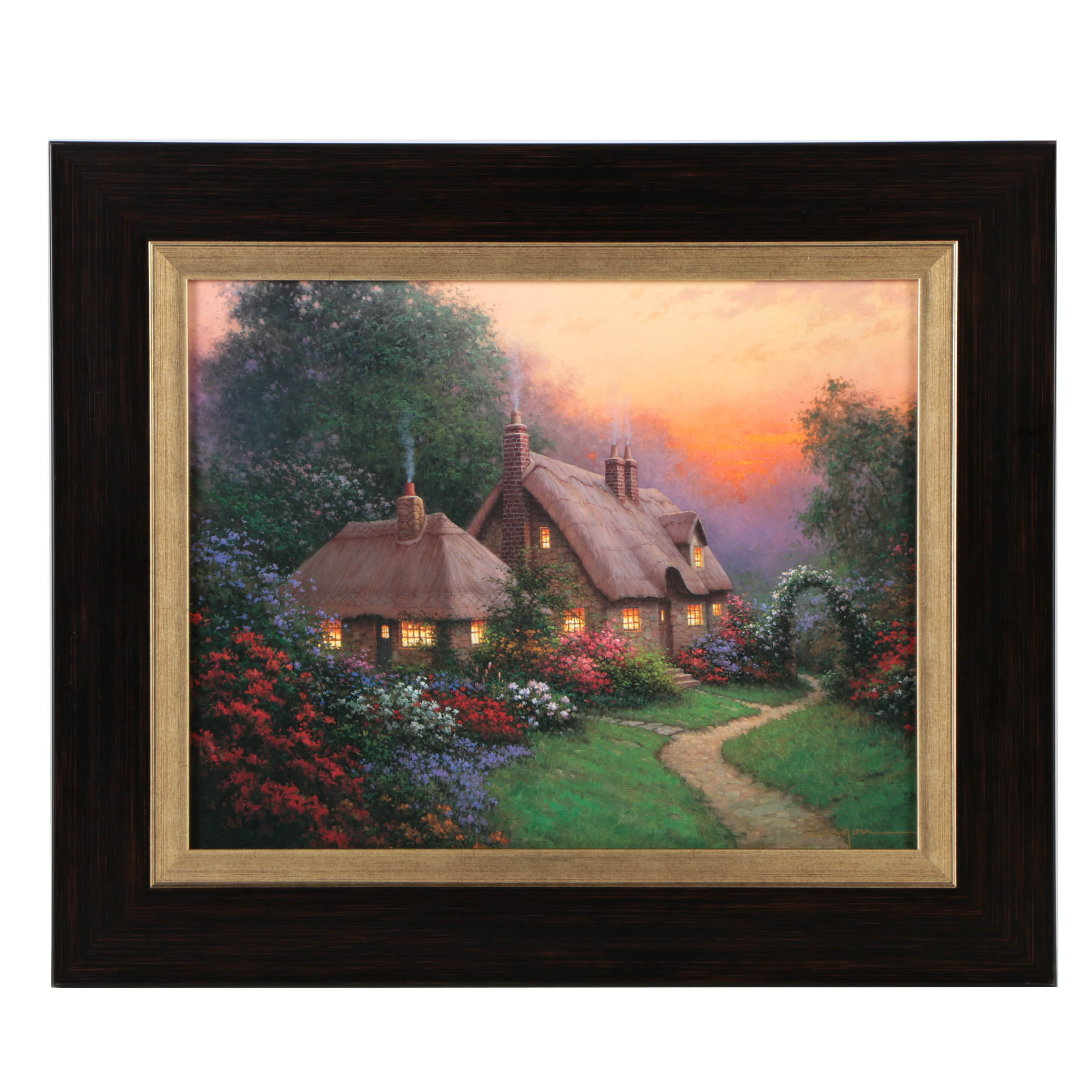 Sergon Limited Edition Offset Lithograph on Canvas "Heather's Cottage"