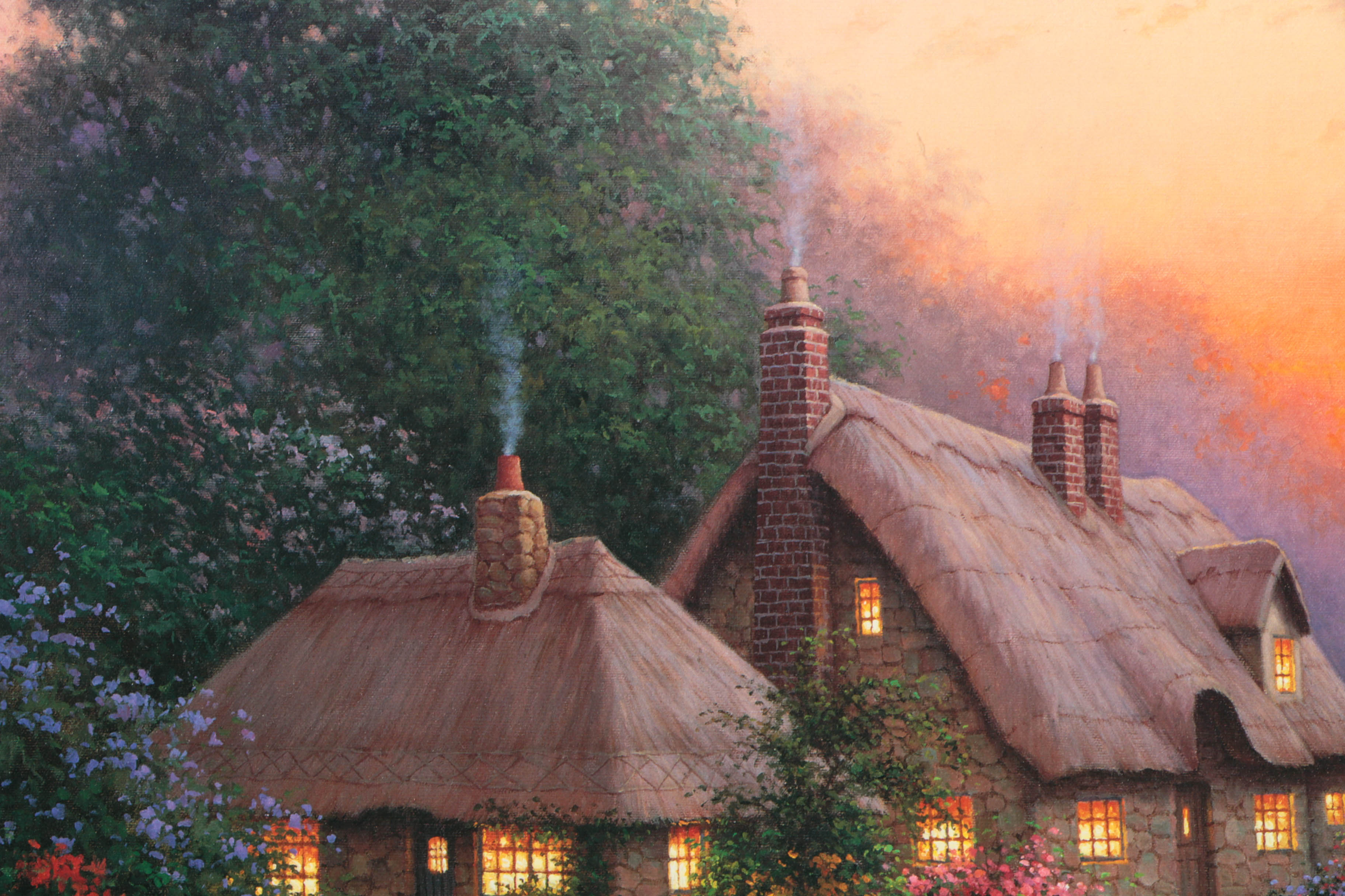 Sergon Limited Edition Offset Lithograph on Canvas "Heather's Cottage"