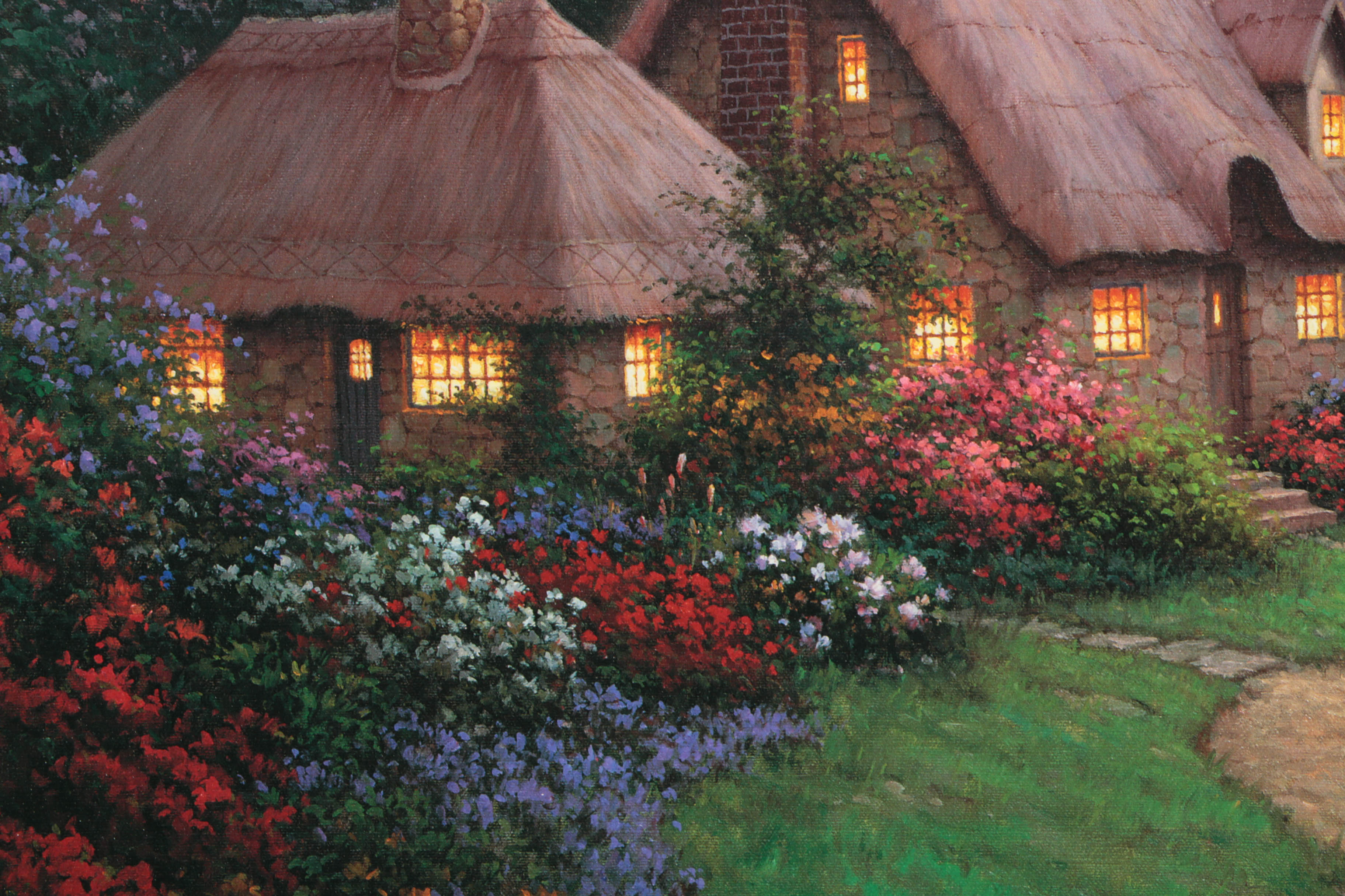 Sergon Limited Edition Offset Lithograph on Canvas "Heather's Cottage"