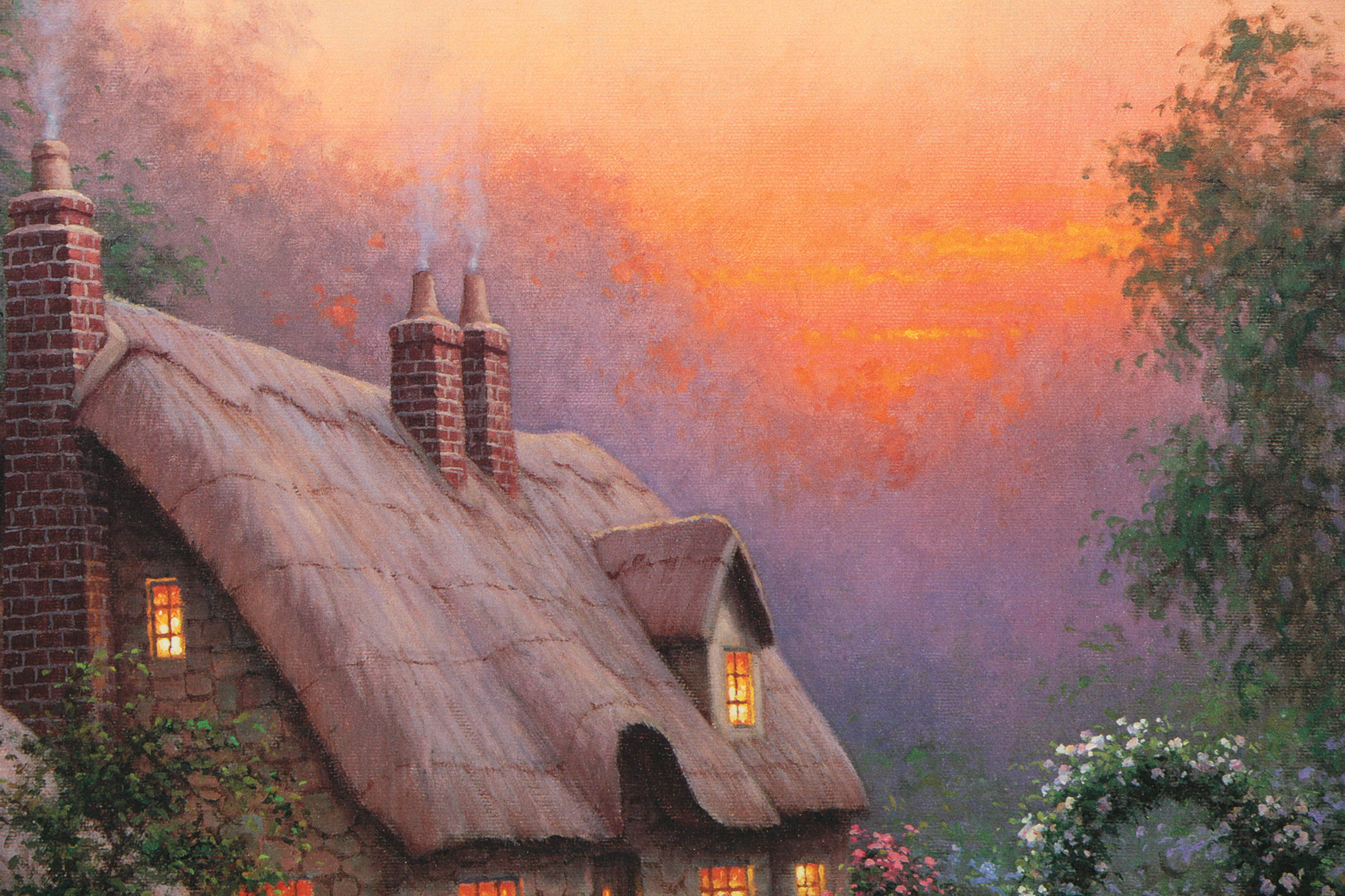 Sergon Limited Edition Offset Lithograph on Canvas "Heather's Cottage"