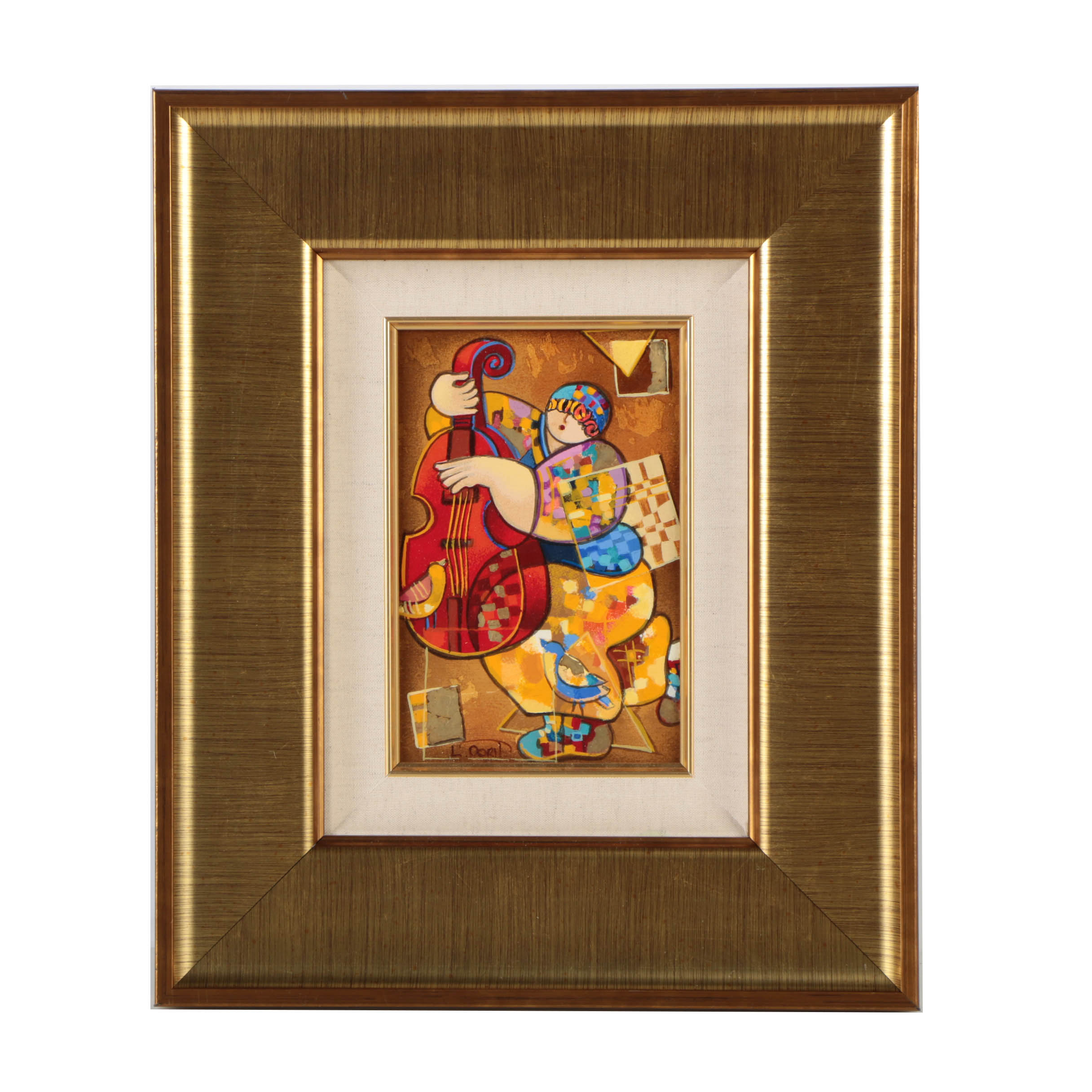 Dorit Levi Serigraph on Wood "Blues I"