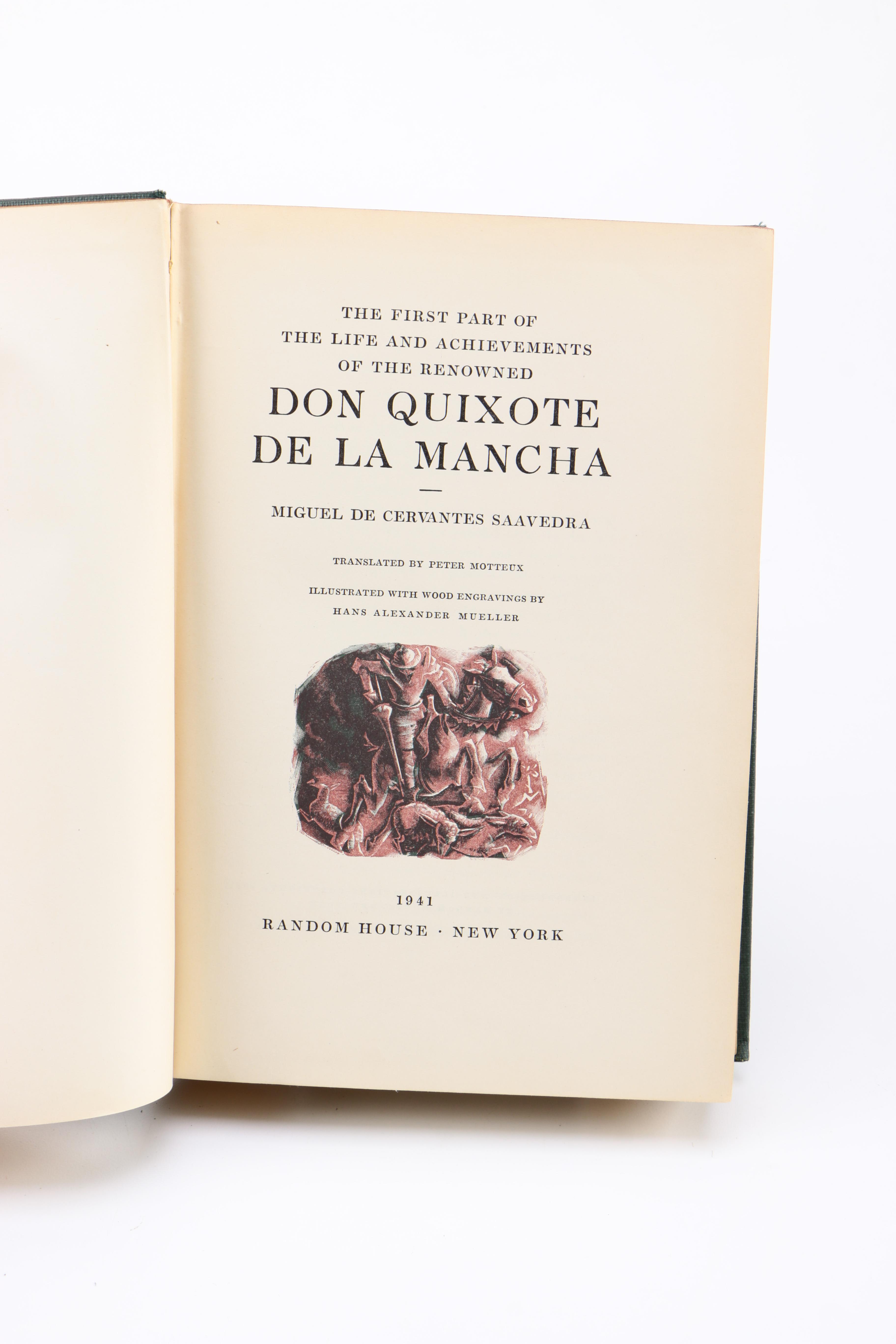 1941 "Don Quixote de la Mancha" With Illustrations by Hans Alexander Mueller