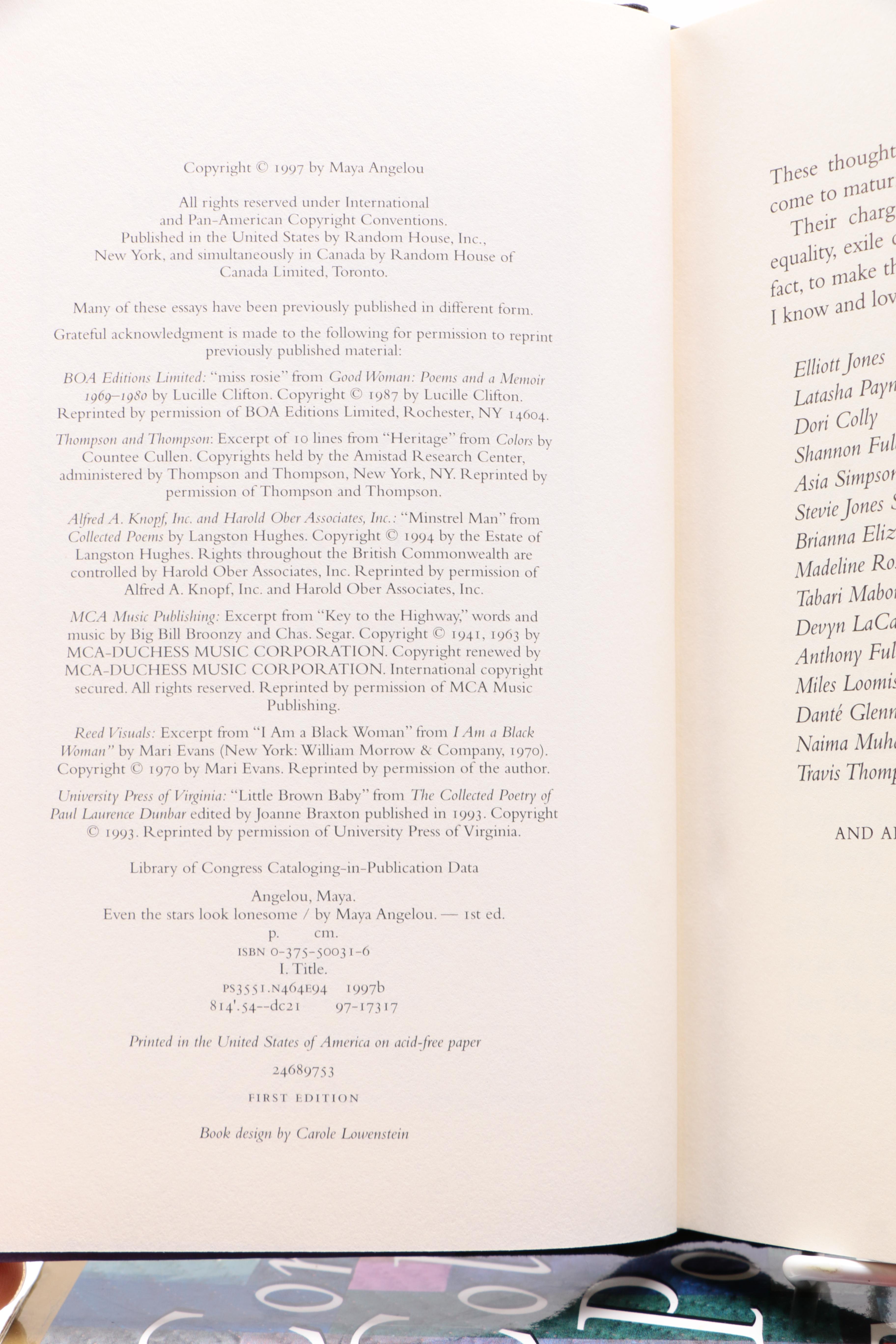 Collection of Maya Angelou and African American Experience Books