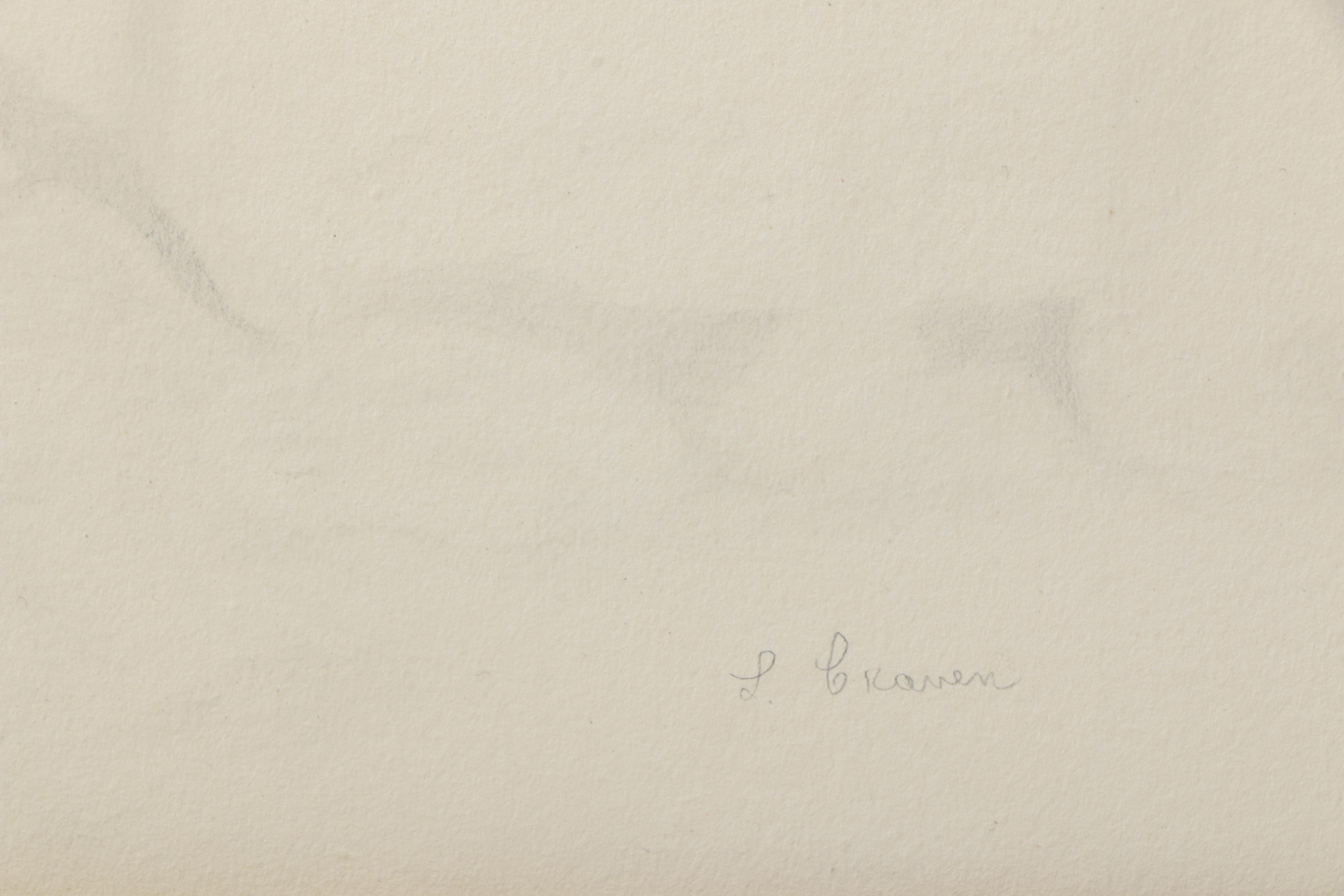 Louise Craven Graphite Drawing of People in Swim Clothes