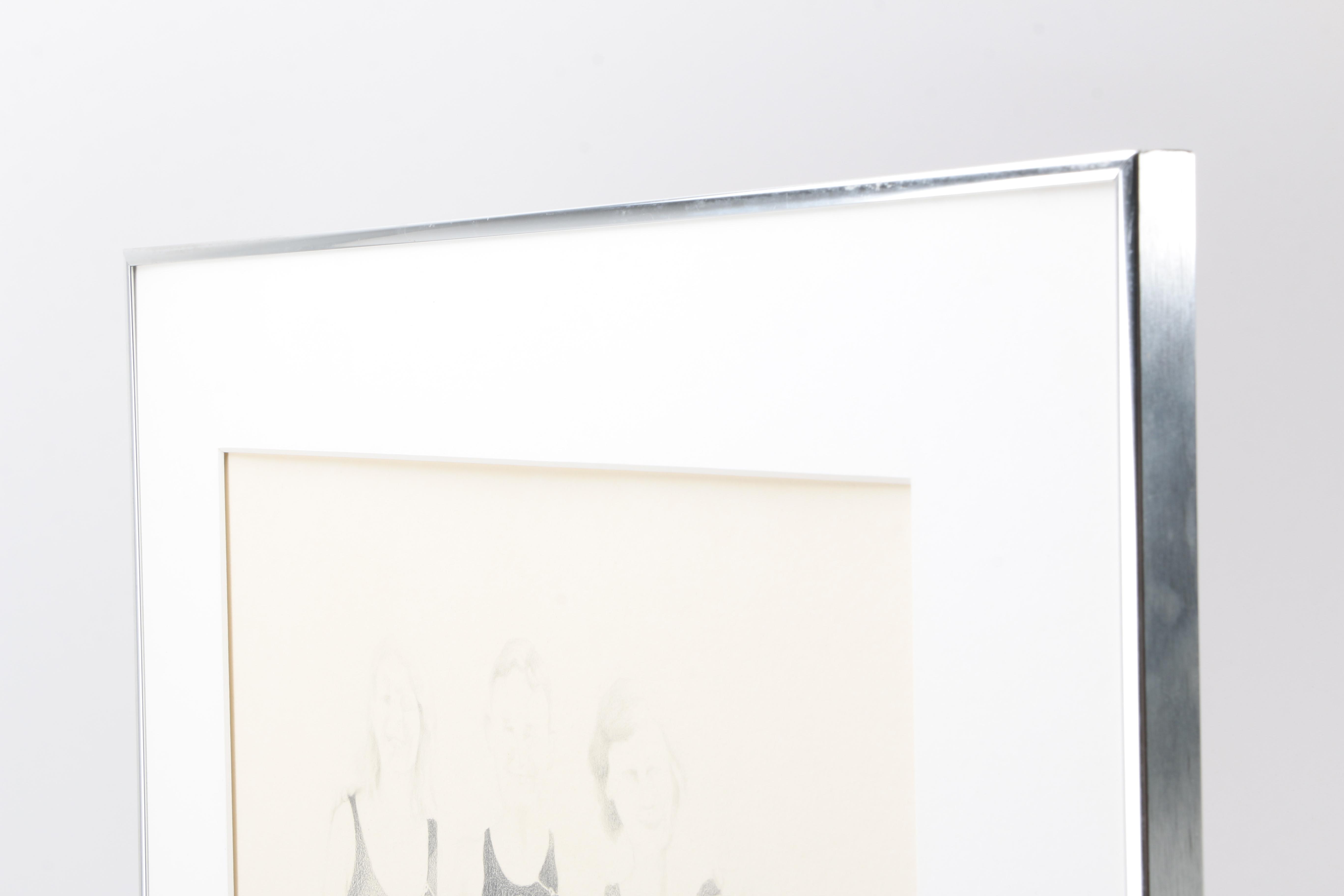 Louise Craven Graphite Drawing of People in Swim Clothes