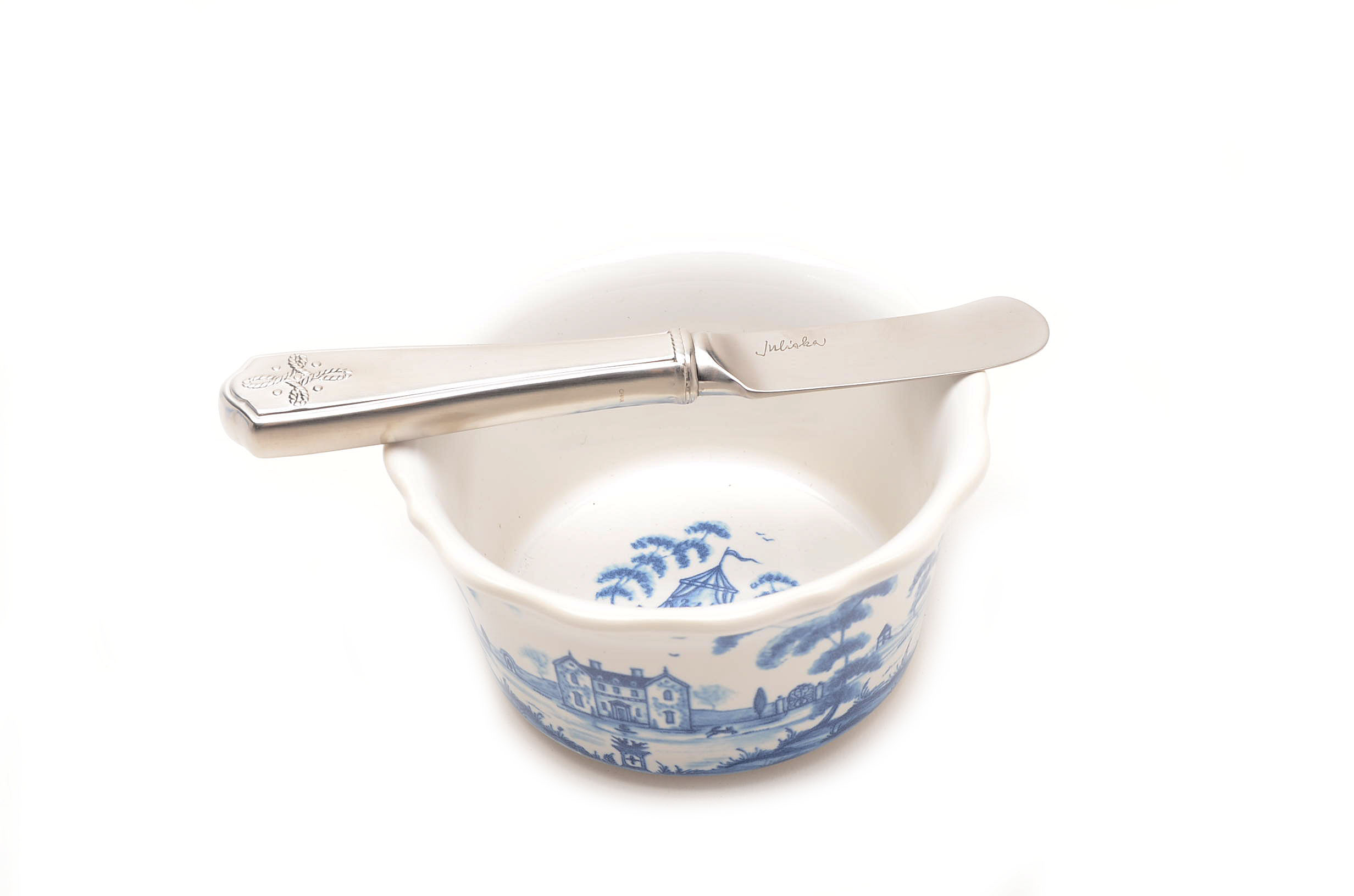 Juliska "Country Estate" Stoneware And Blown Glass Ice Bucket