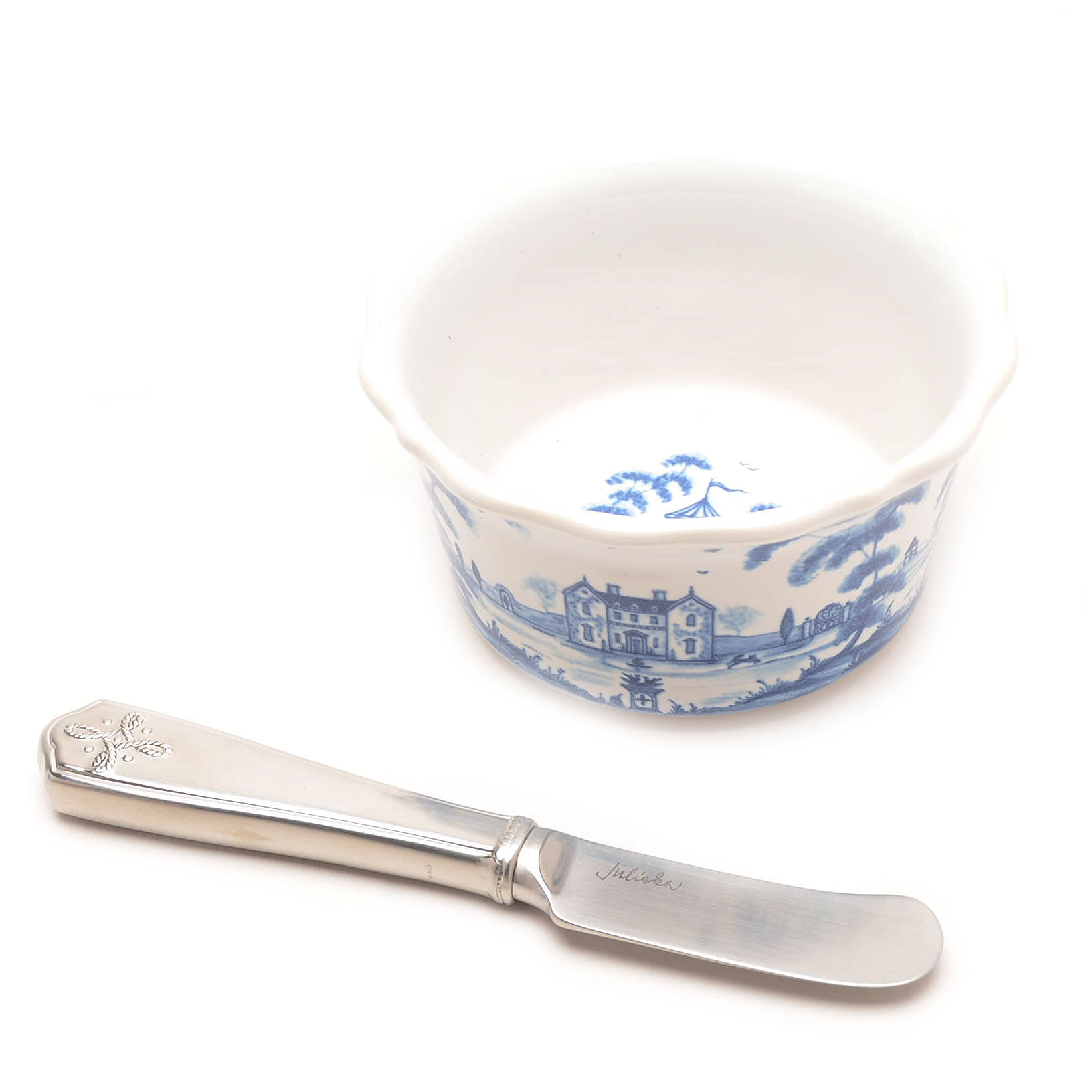 Juliska "Country Estate" Stoneware And Blown Glass Ice Bucket